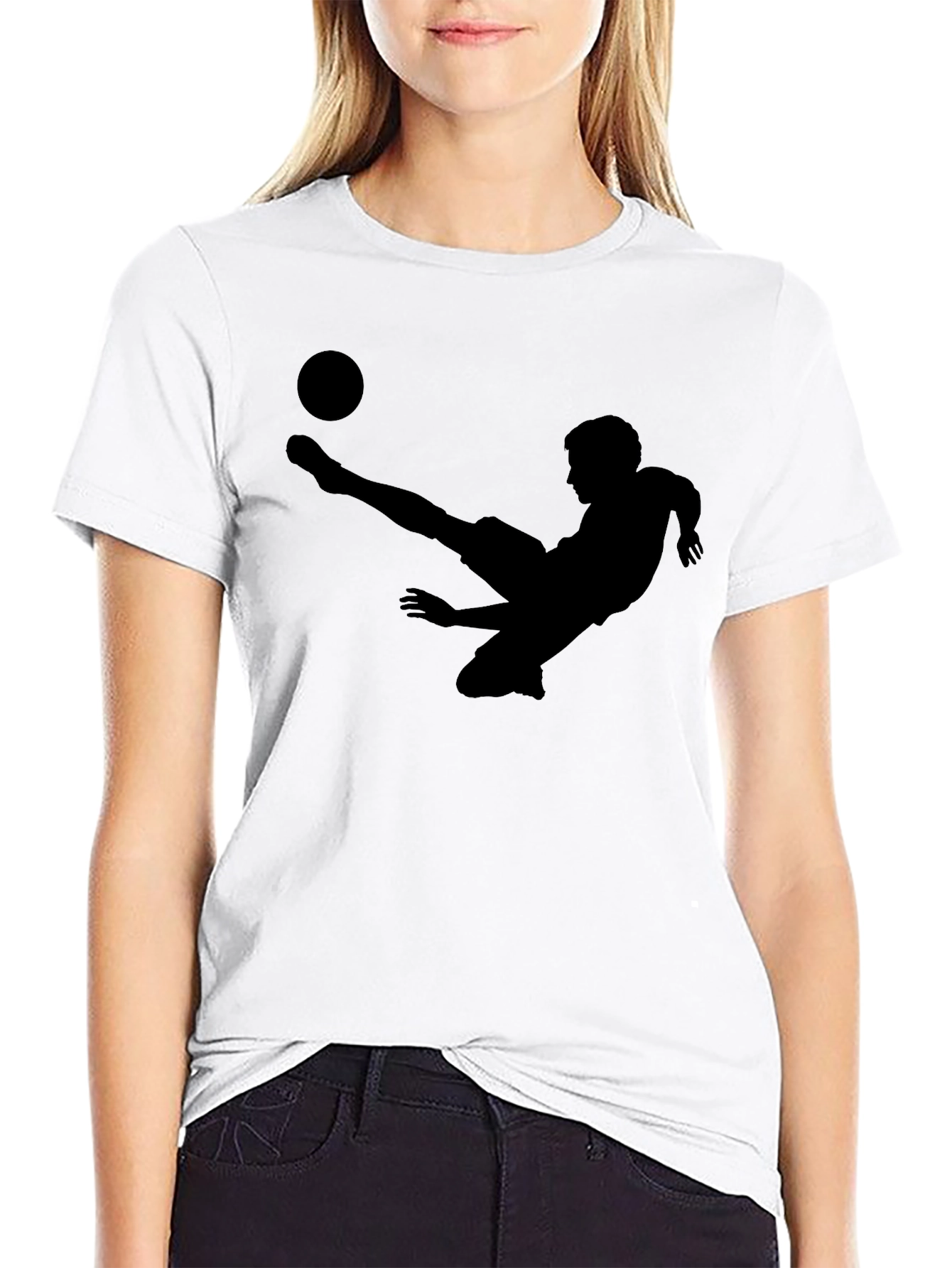 Soccer Player Silhouette Graphic T-Shirt