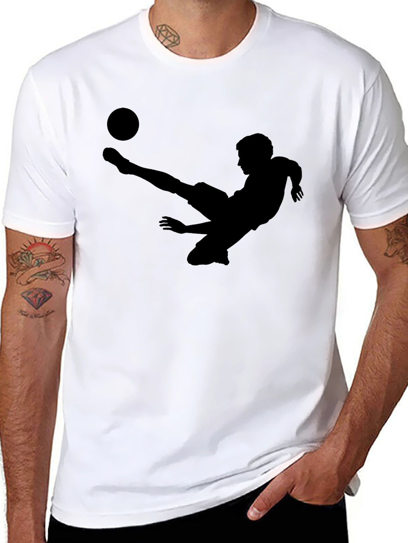 Soccer Player Silhouette Graphic T-Shirt