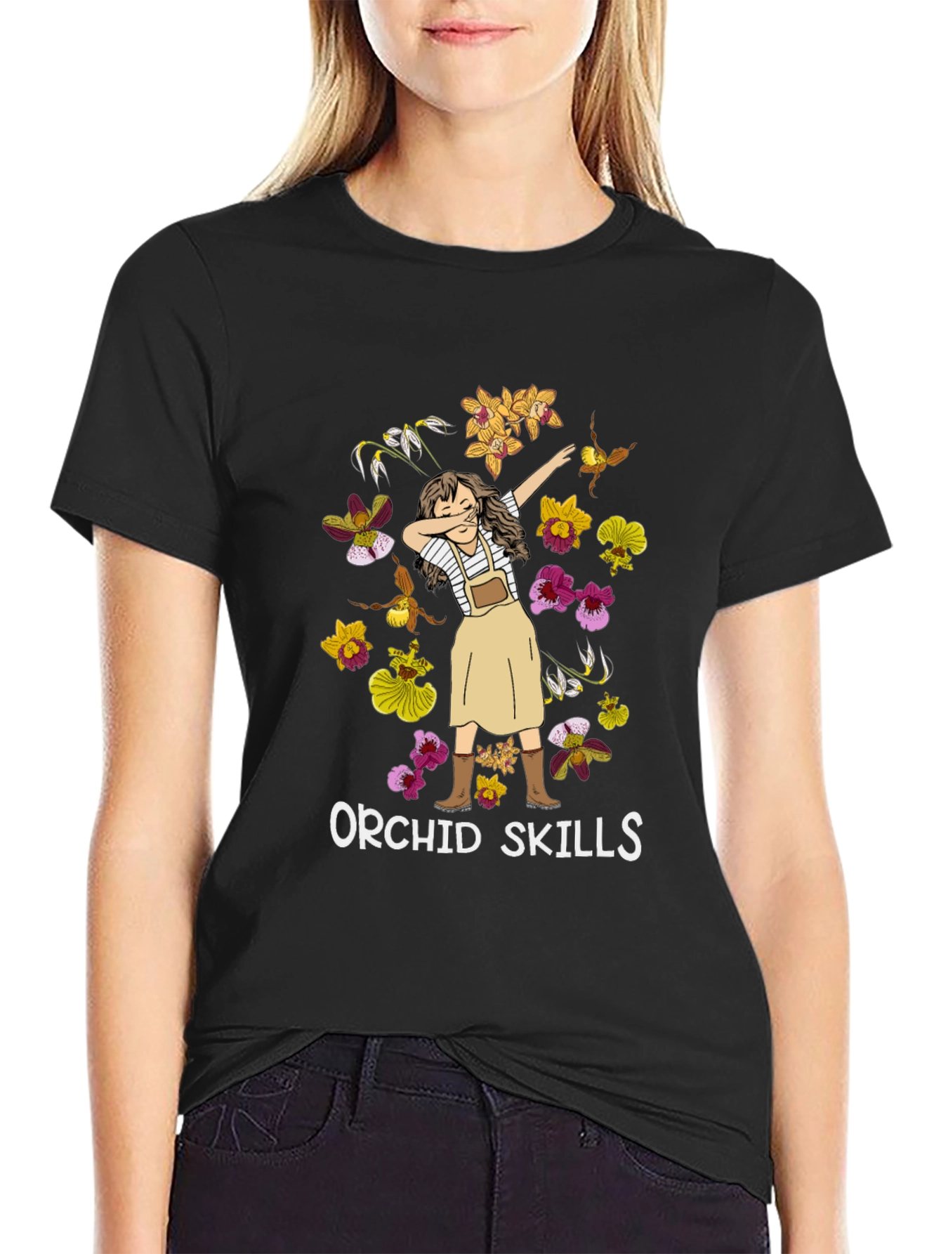 Orchid Skills Dabbing Girl T-Shirt