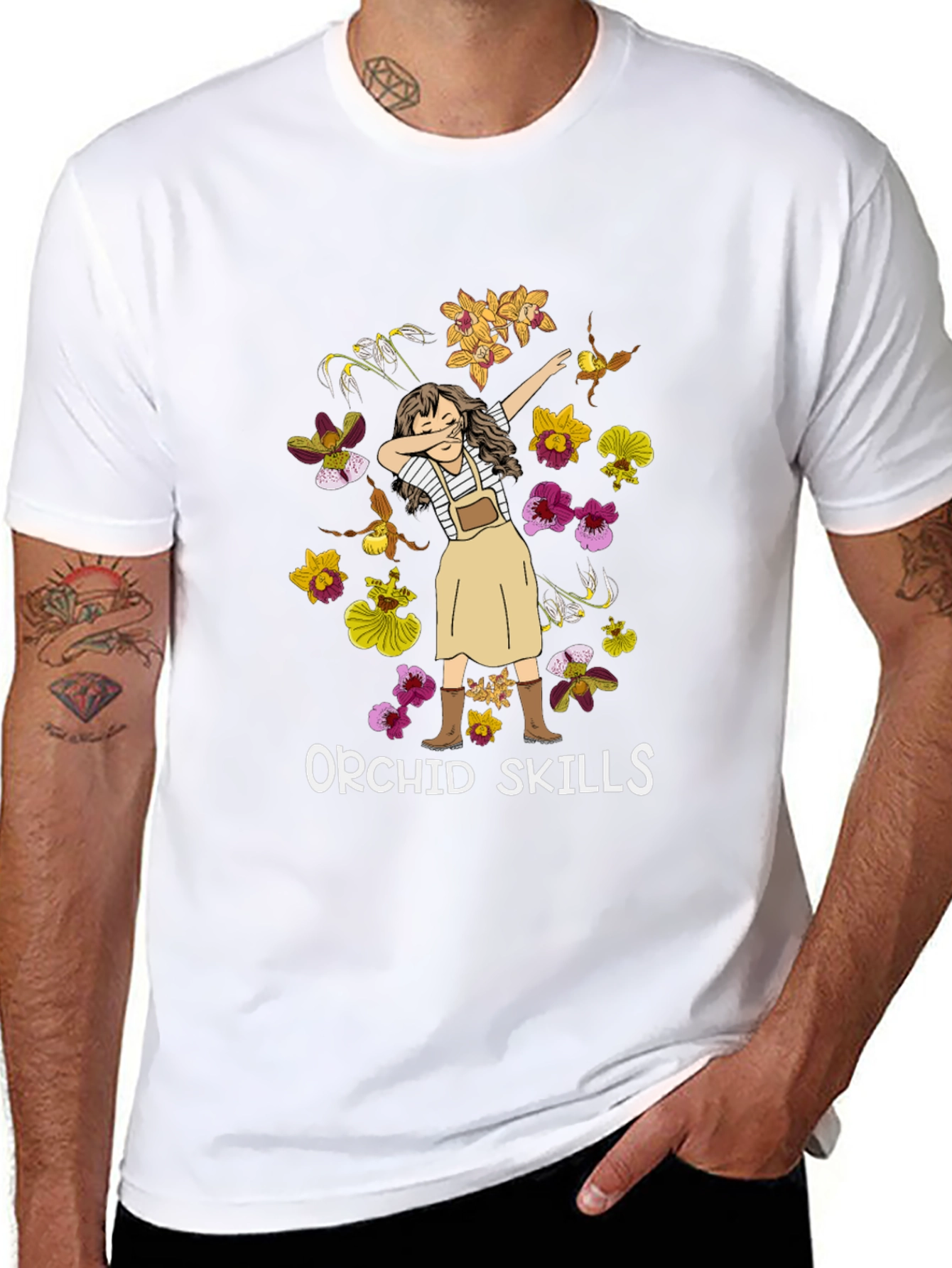 Orchid Skills Dabbing Girl T-Shirt