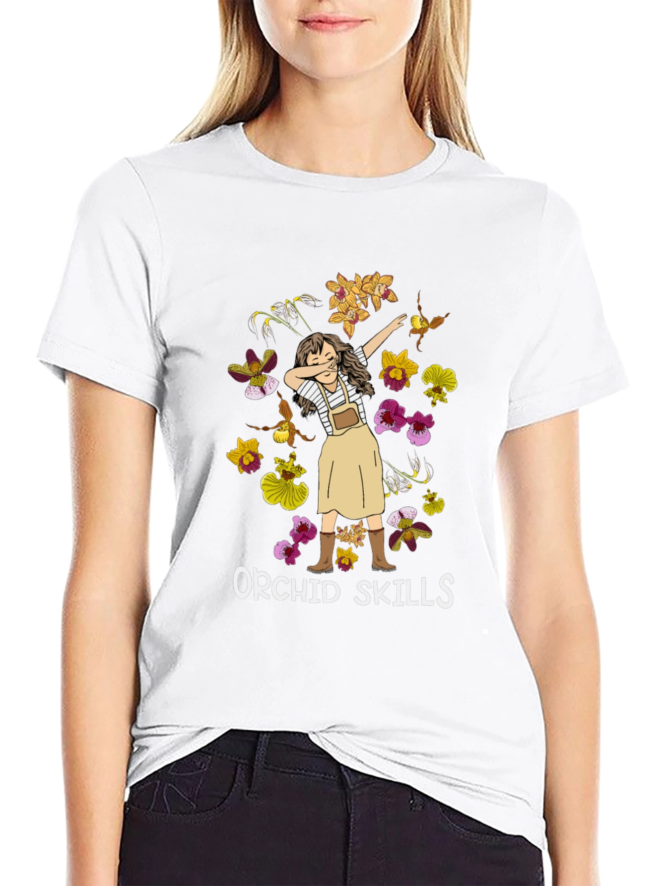 Orchid Skills Dabbing Girl T-Shirt