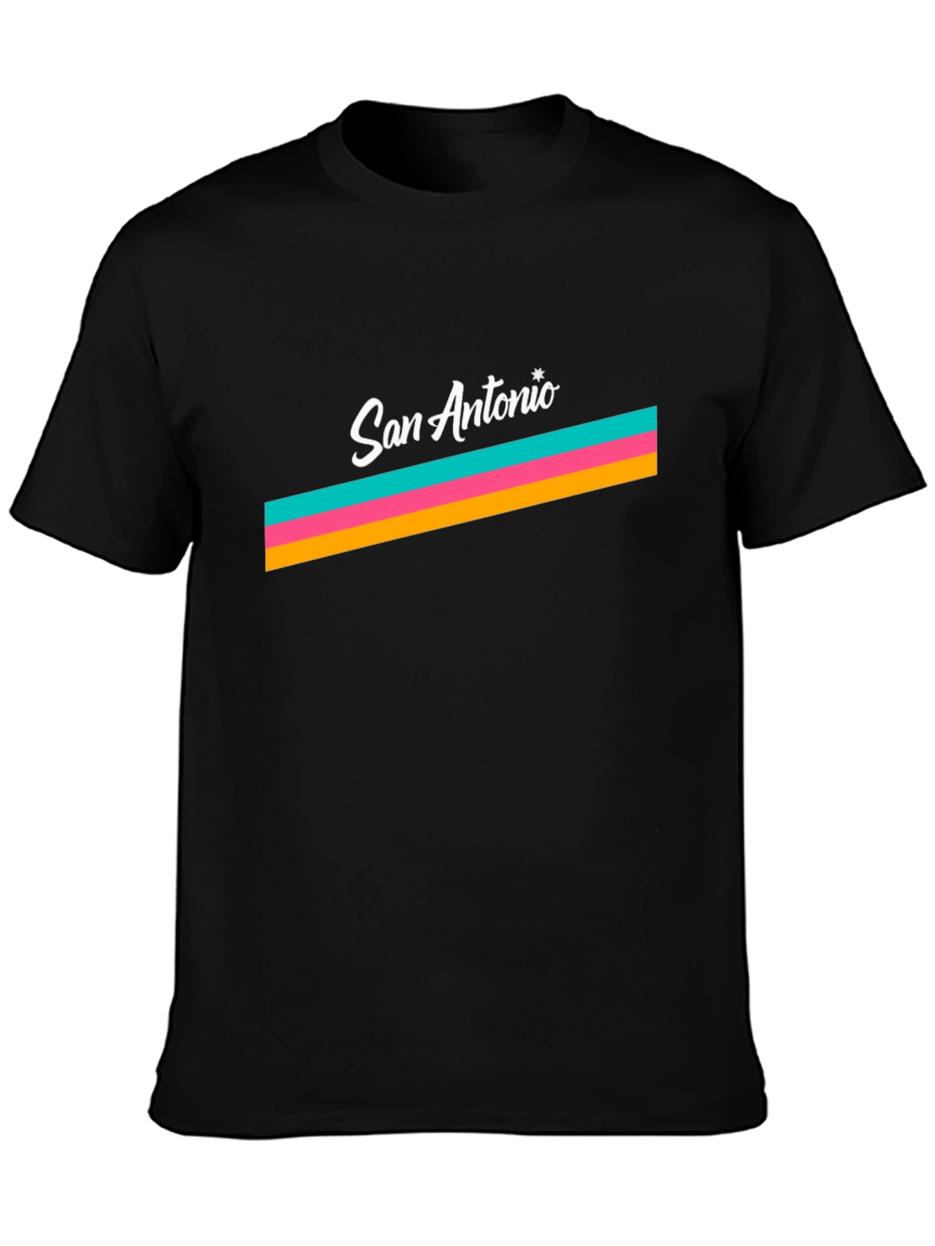 San Antonio Stripes Black T-Shirt