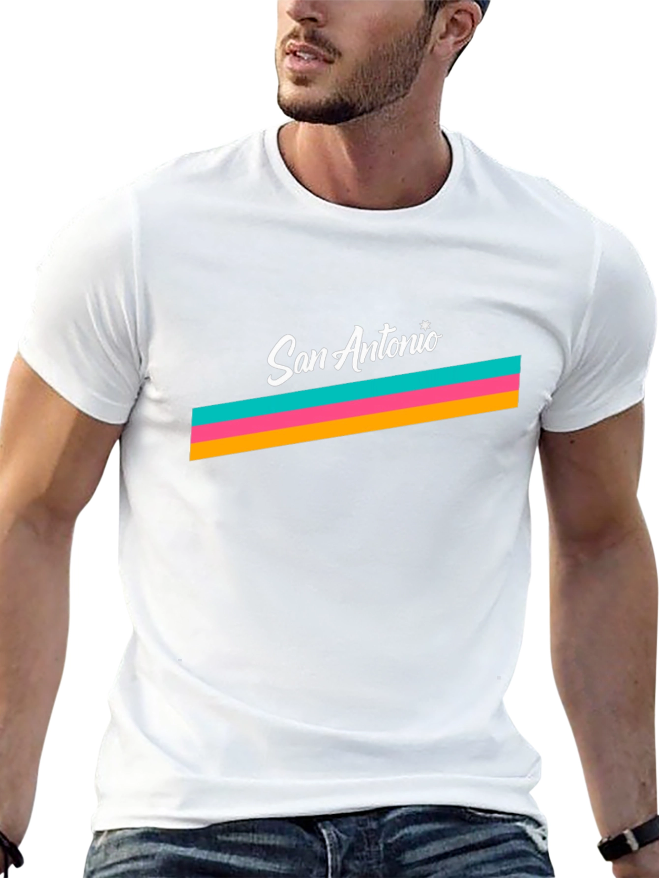 San Antonio Stripes Black T-Shirt