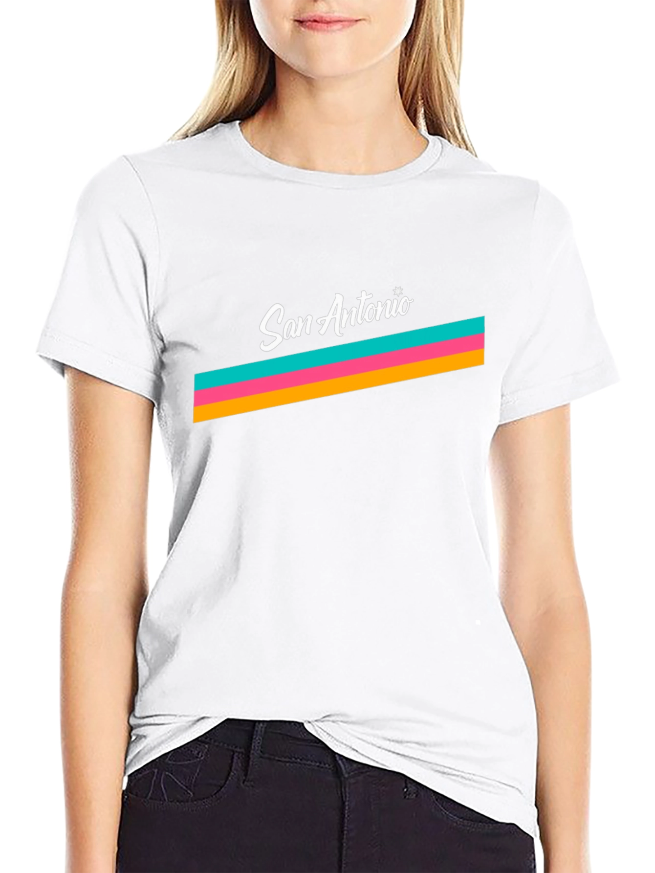 San Antonio Stripes Black T-Shirt