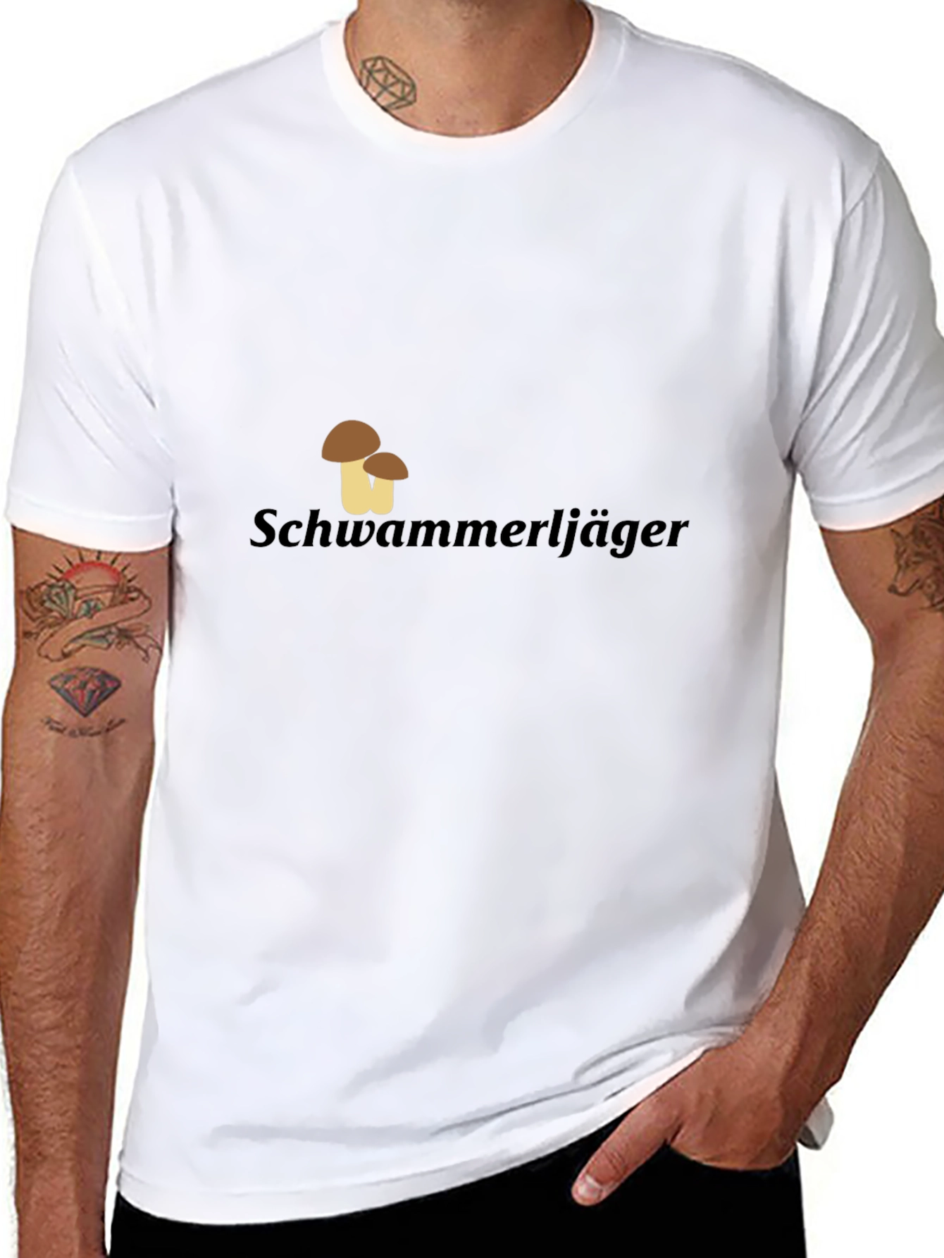 Schwammerljäger Mushroom Hunter Black T-Shirt