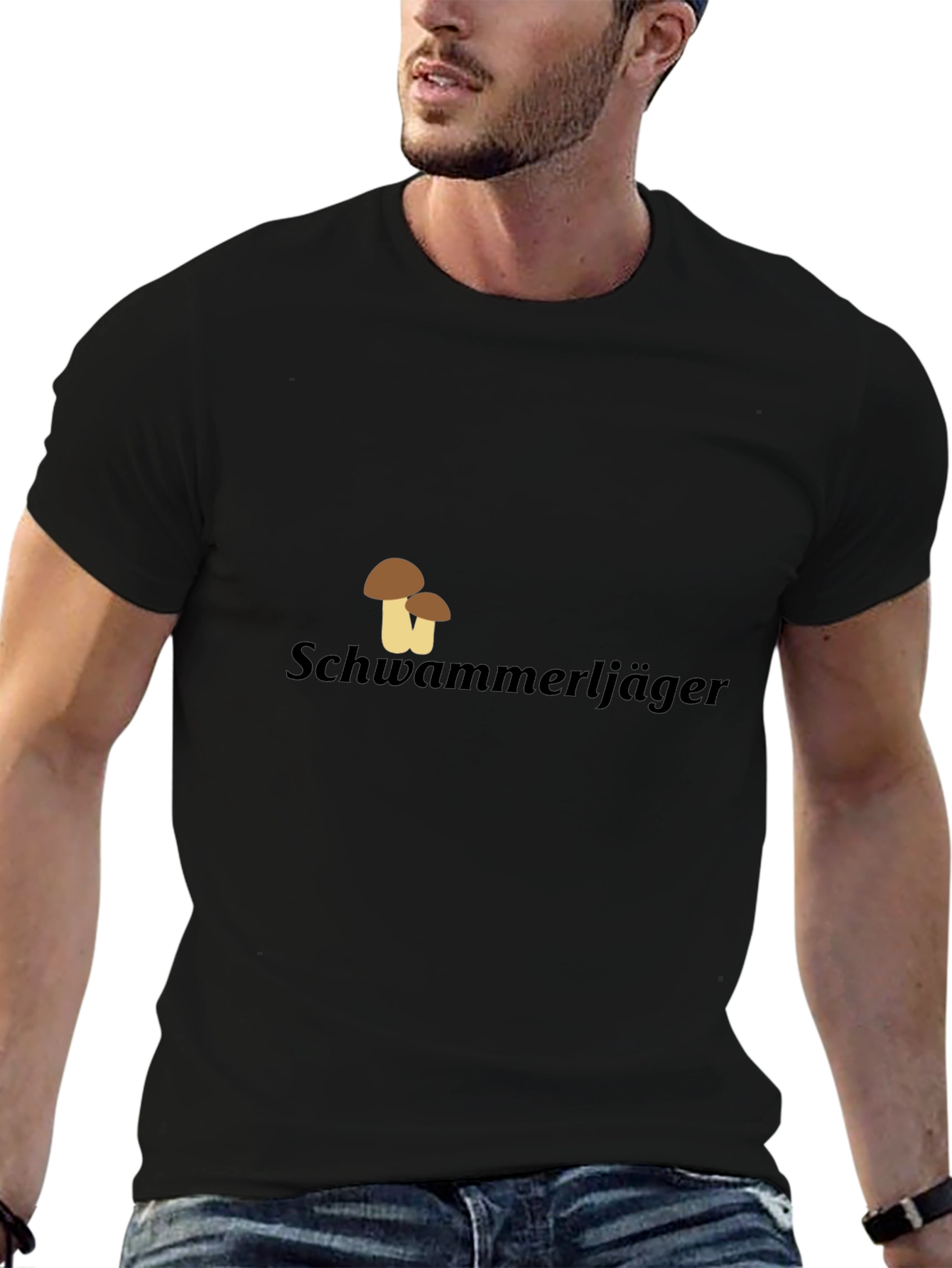 Schwammerljäger Mushroom Hunter Black T-Shirt