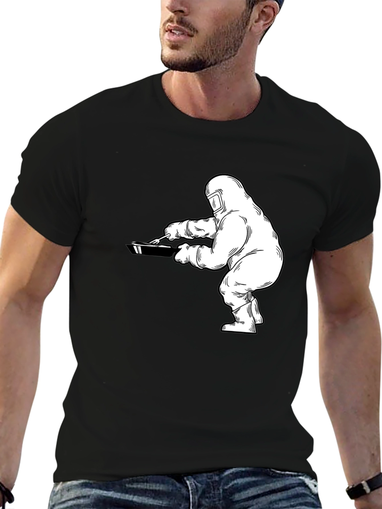 Hazmat Chef Graphic Tee - Black Cotton T-Shirt