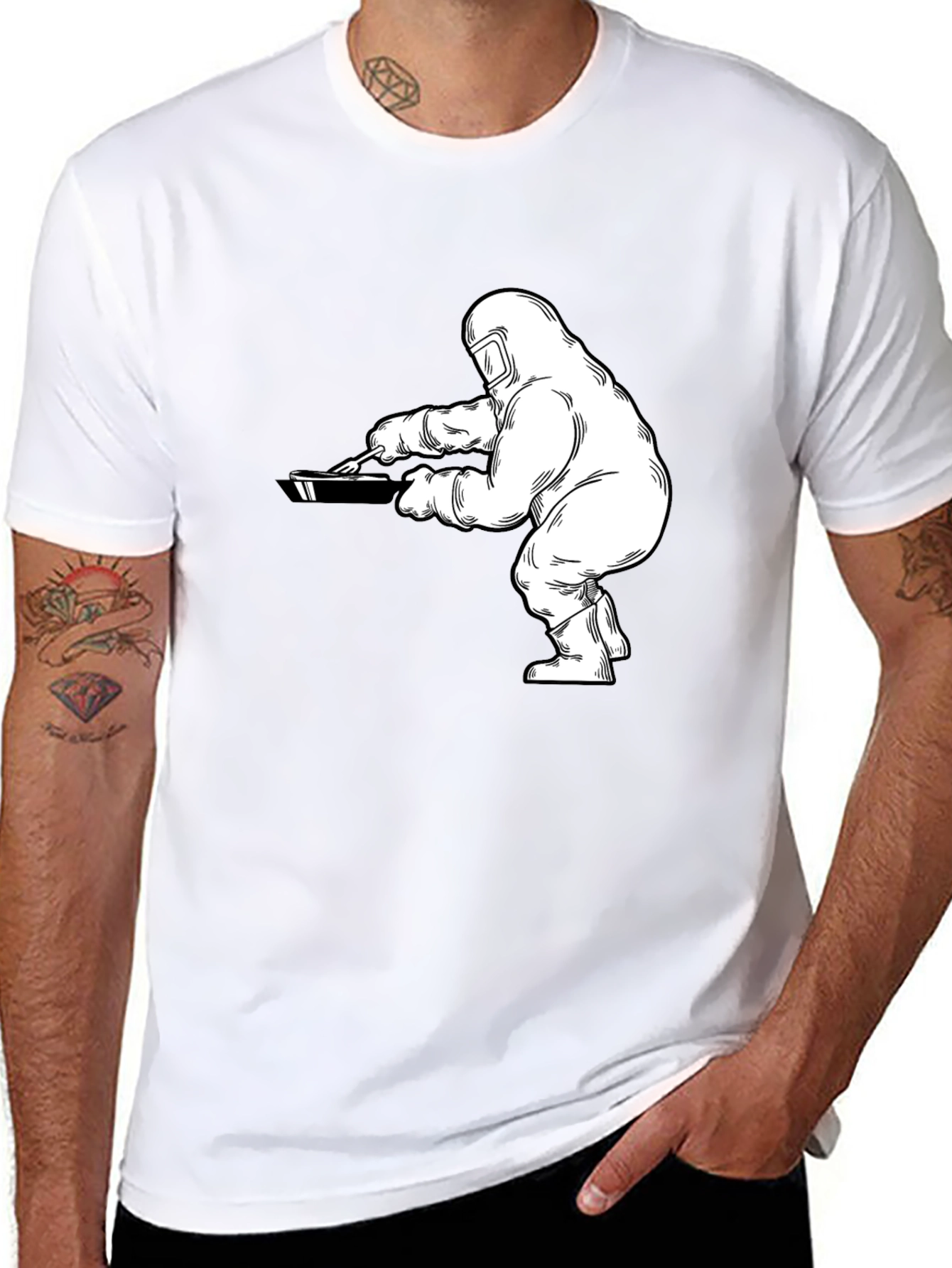 Hazmat Chef Graphic Tee - Black Cotton T-Shirt