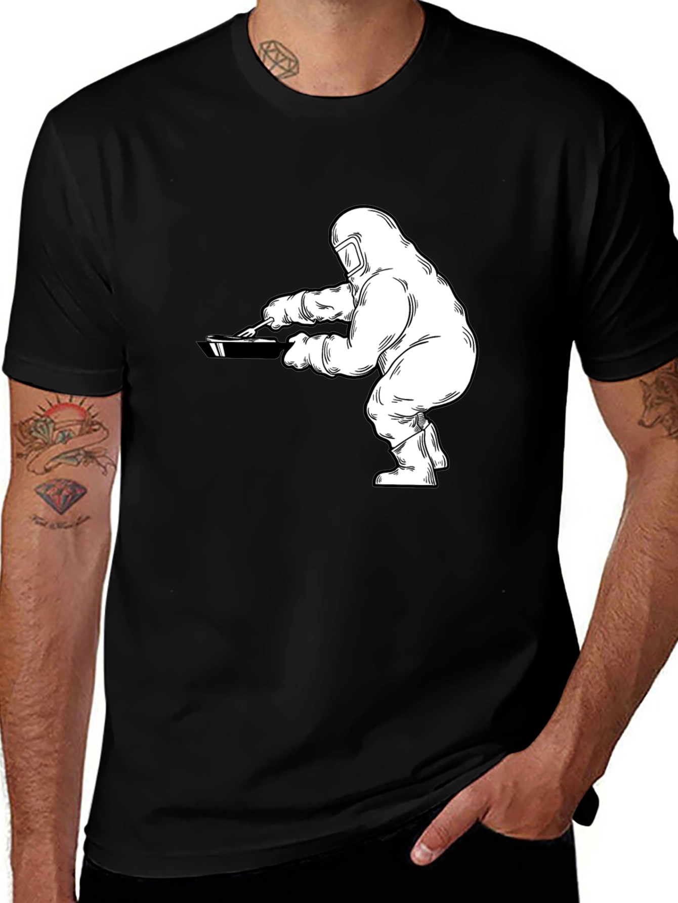 Hazmat Chef Graphic Tee - Black Cotton T-Shirt