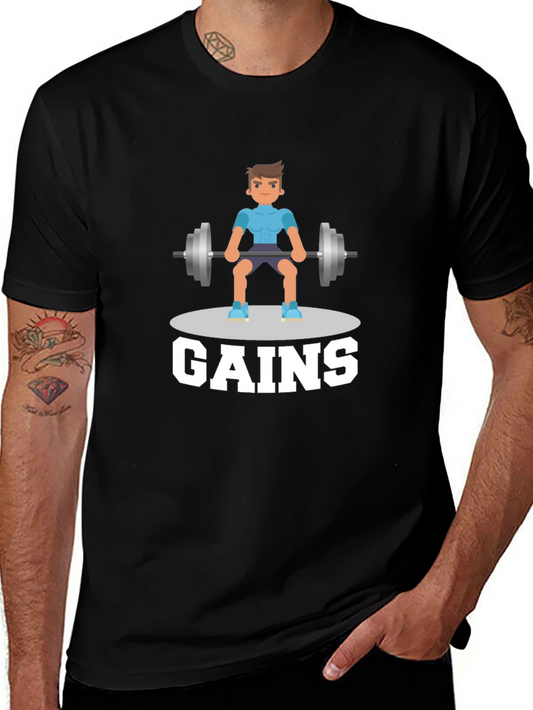 Gains Graphic T-Shirt - Gym & Fitness Motivation