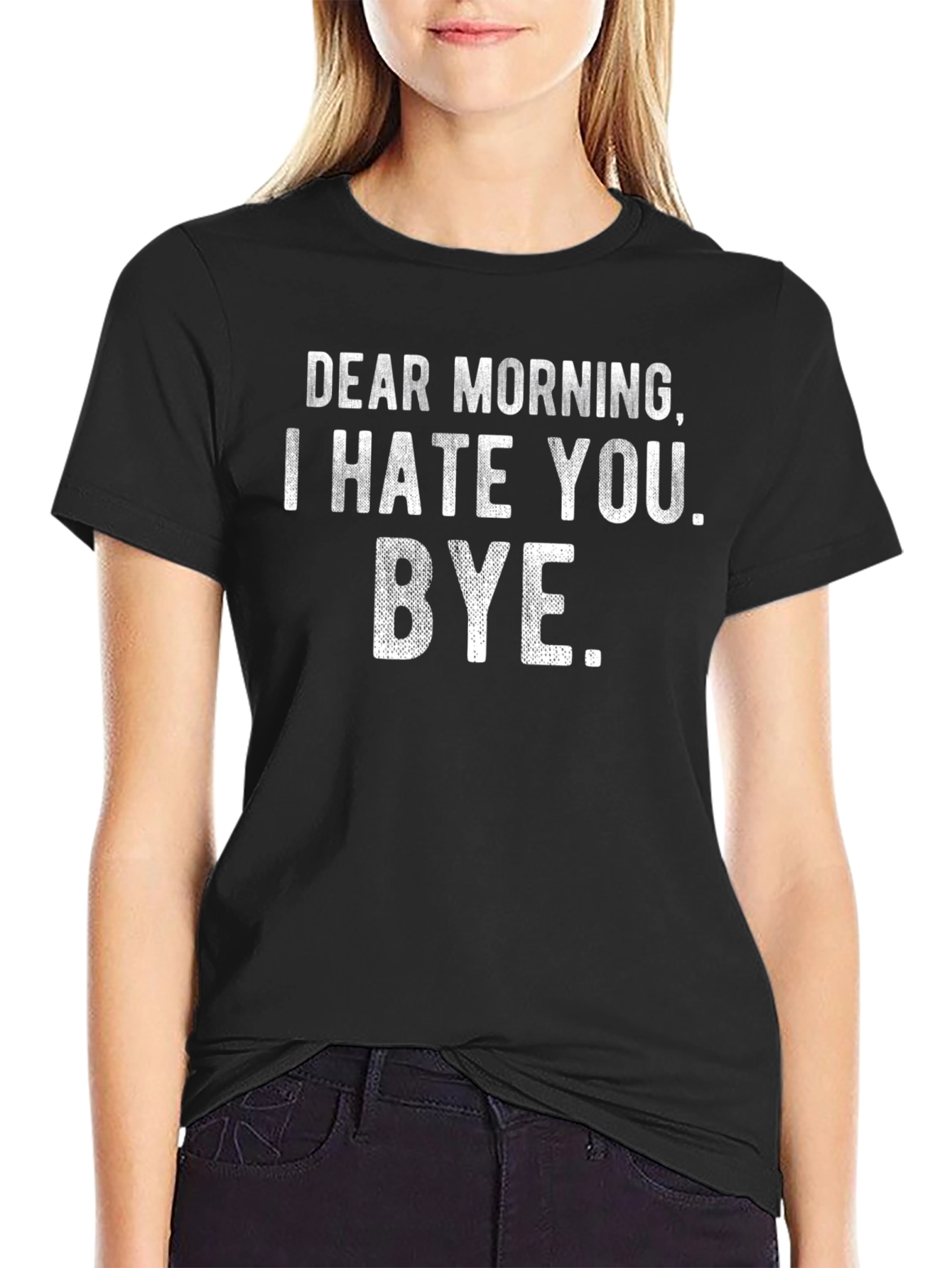 Funny Dear Morning I Hate You Graphic Tee