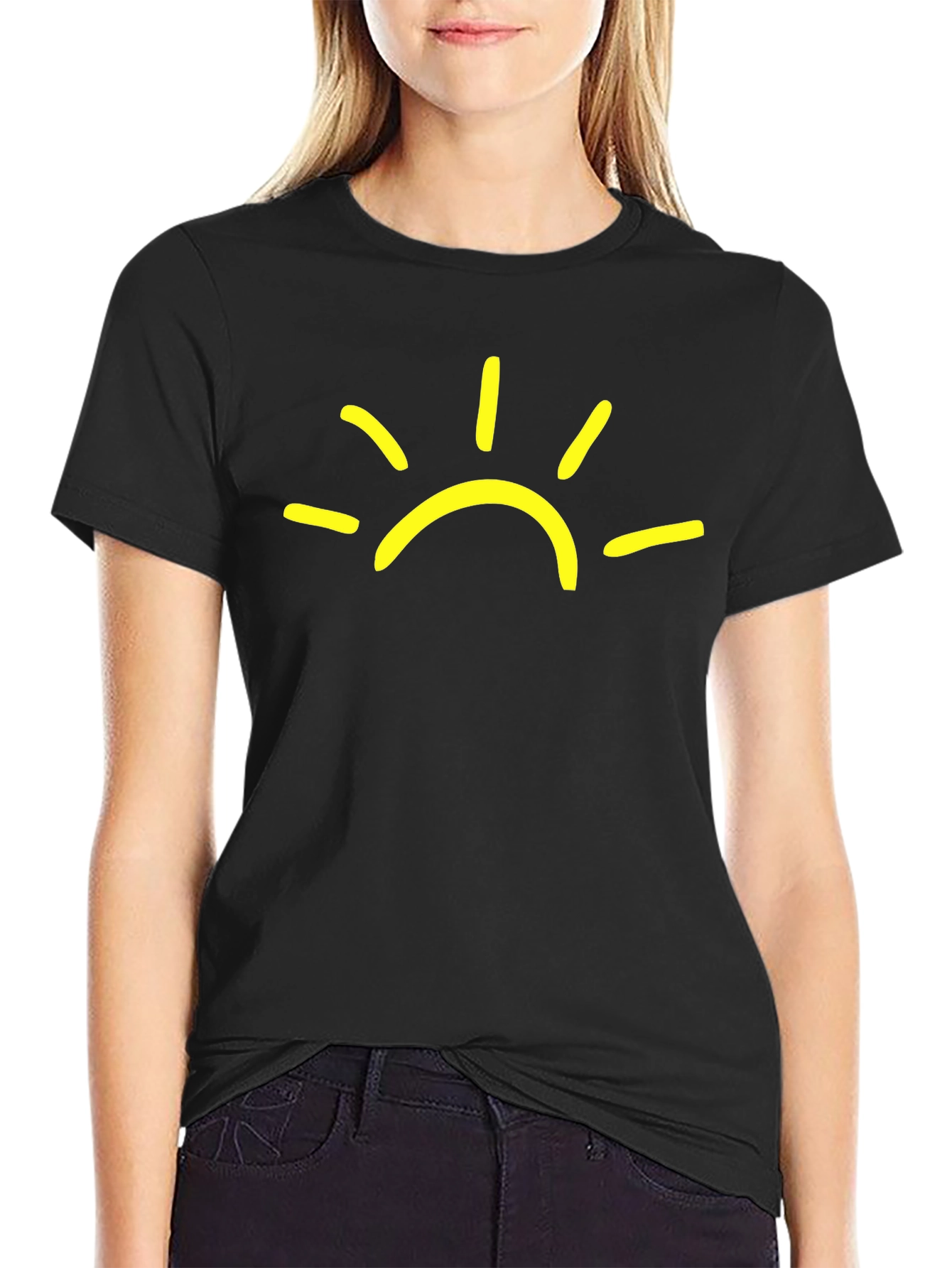 Sunshine Graphic Tee - Black Casual T-Shirt