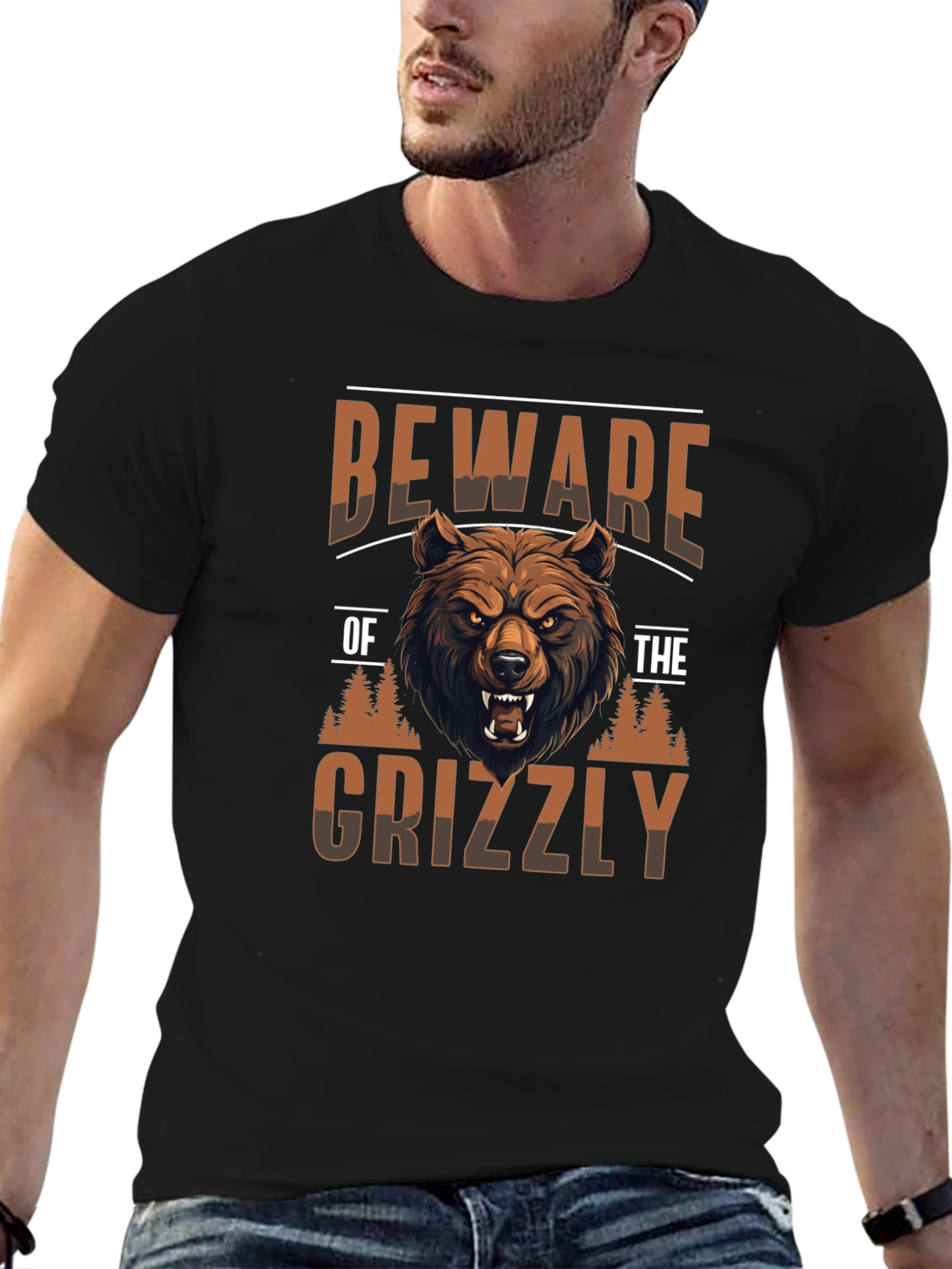 Beware of Grizzly Black T-Shirt
