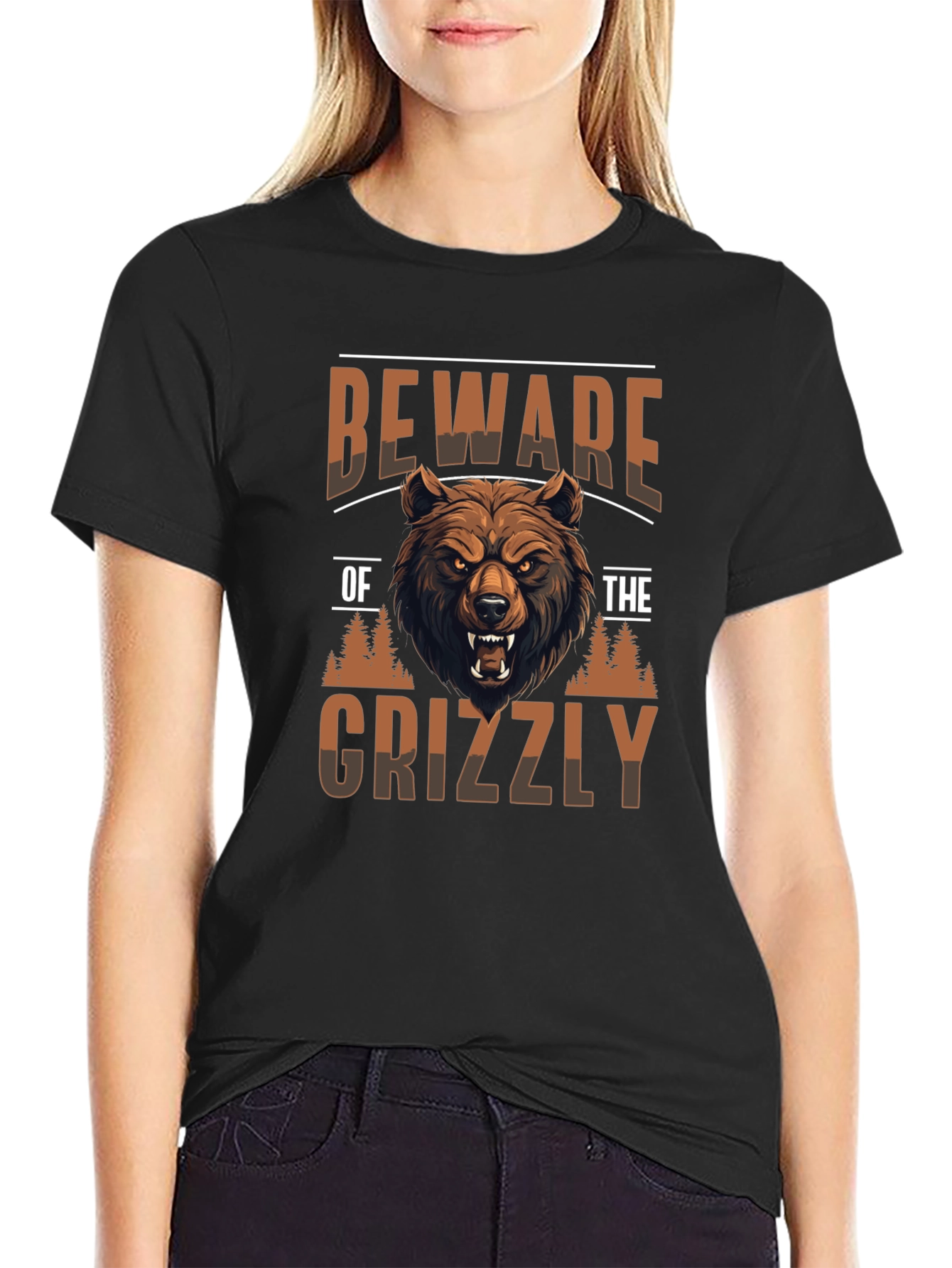 Beware of Grizzly Black T-Shirt