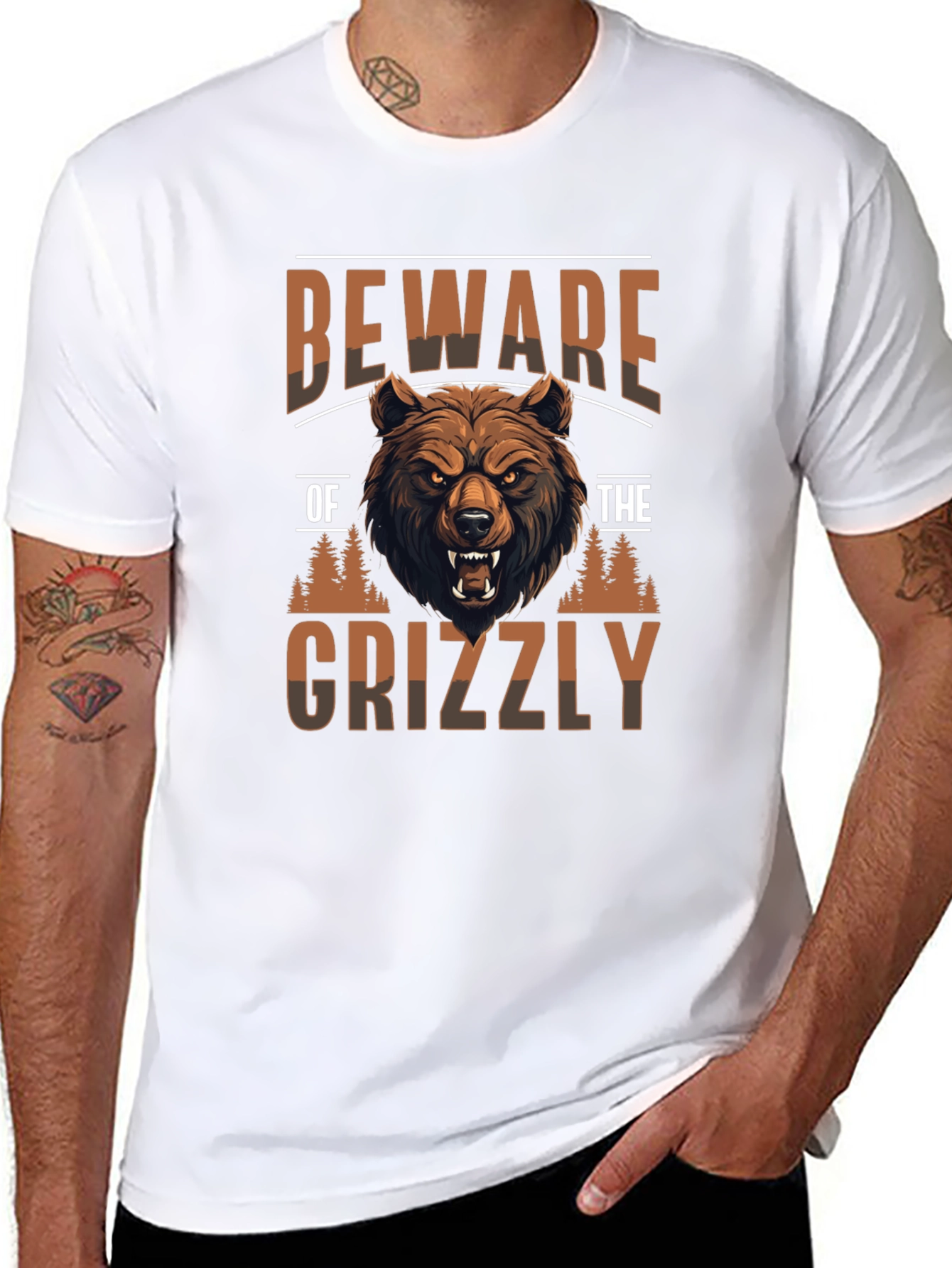 Beware of Grizzly Black T-Shirt