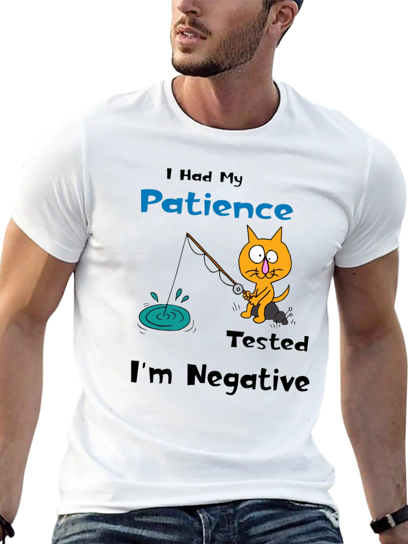 Funny Cat Fishing Patience Tested T-Shirt