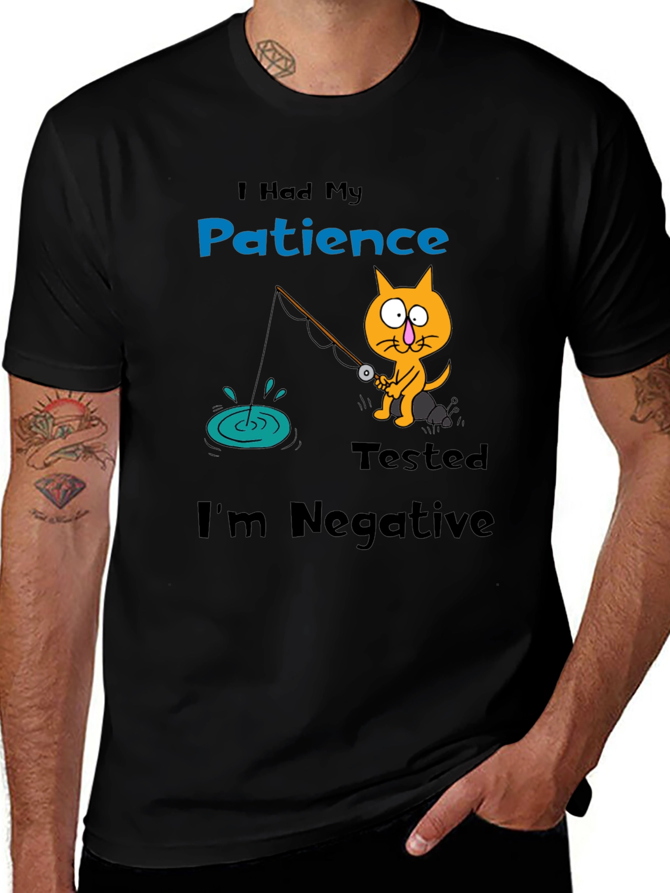 Funny Cat Fishing Patience Tested T-Shirt