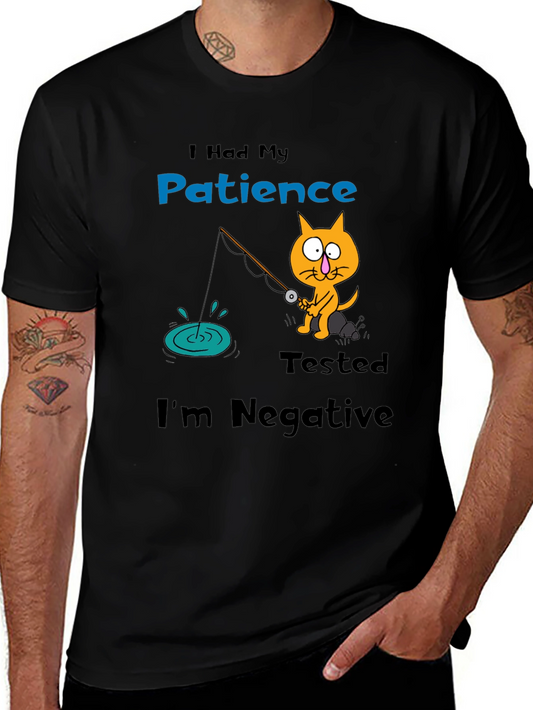 Funny Cat Fishing Patience Tested T-Shirt