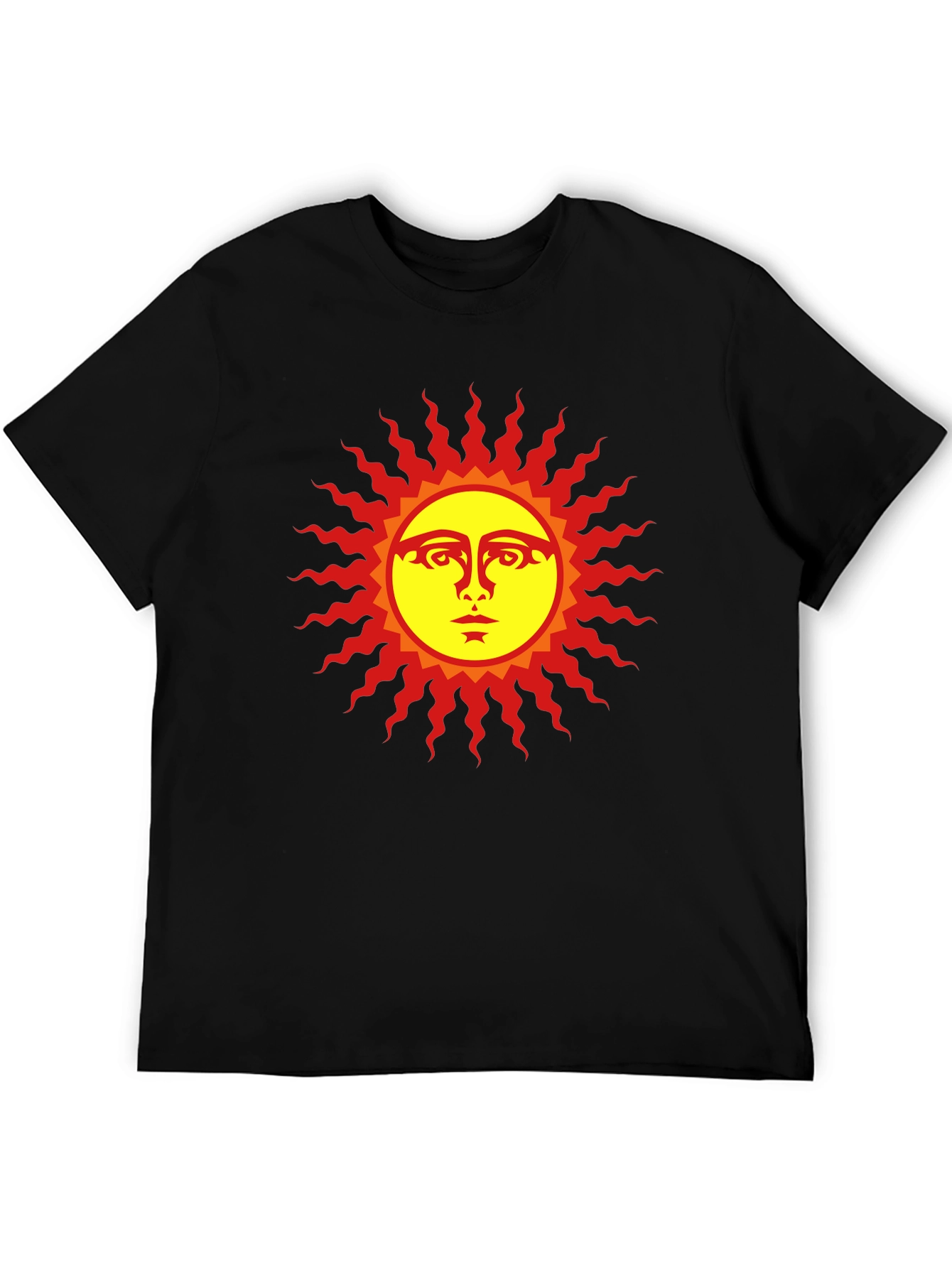 Sun Face Graphic Black T-Shirt