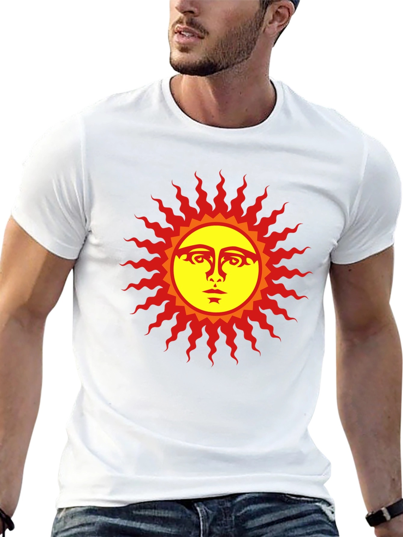 Sun Face Graphic Black T-Shirt