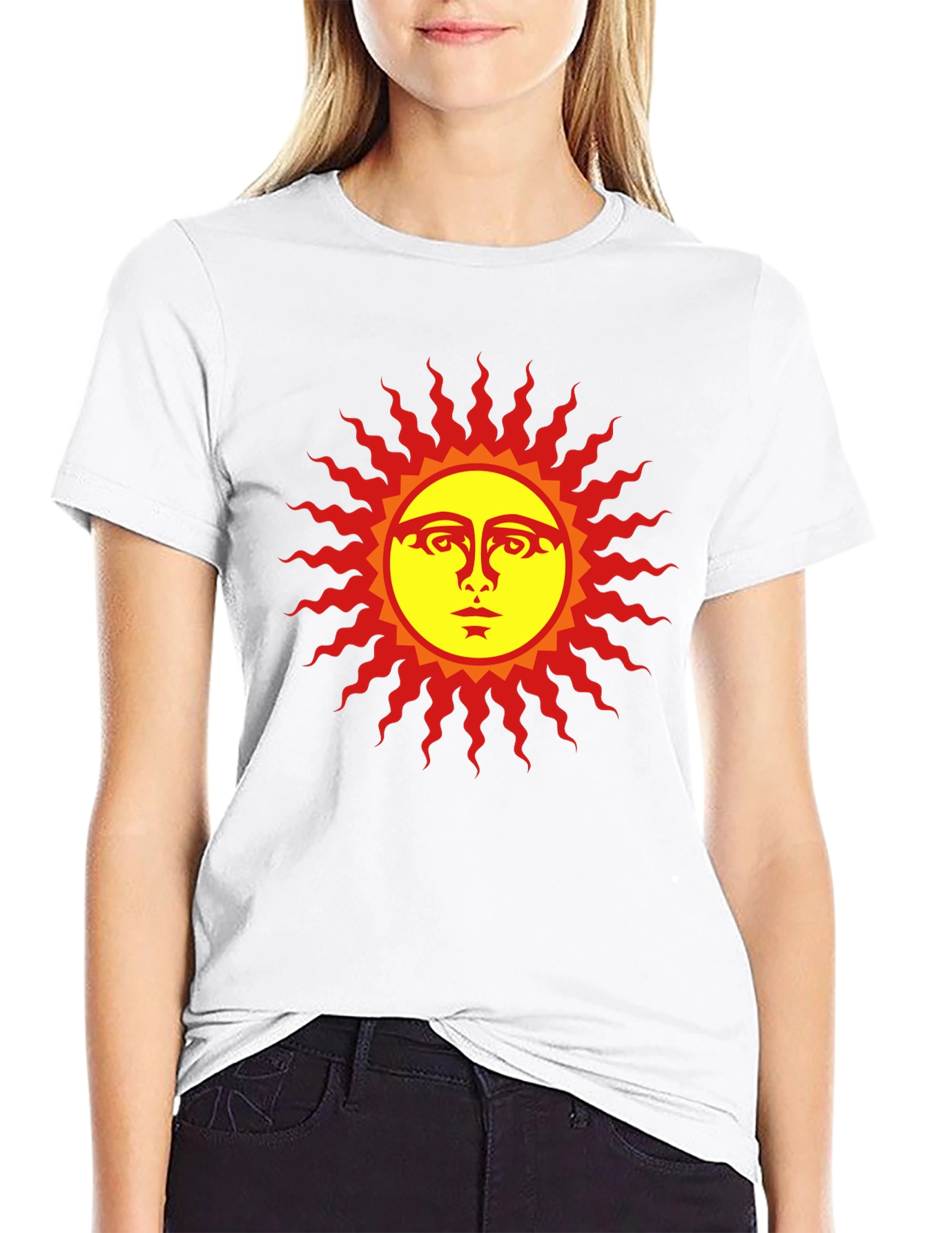 Sun Face Graphic Black T-Shirt