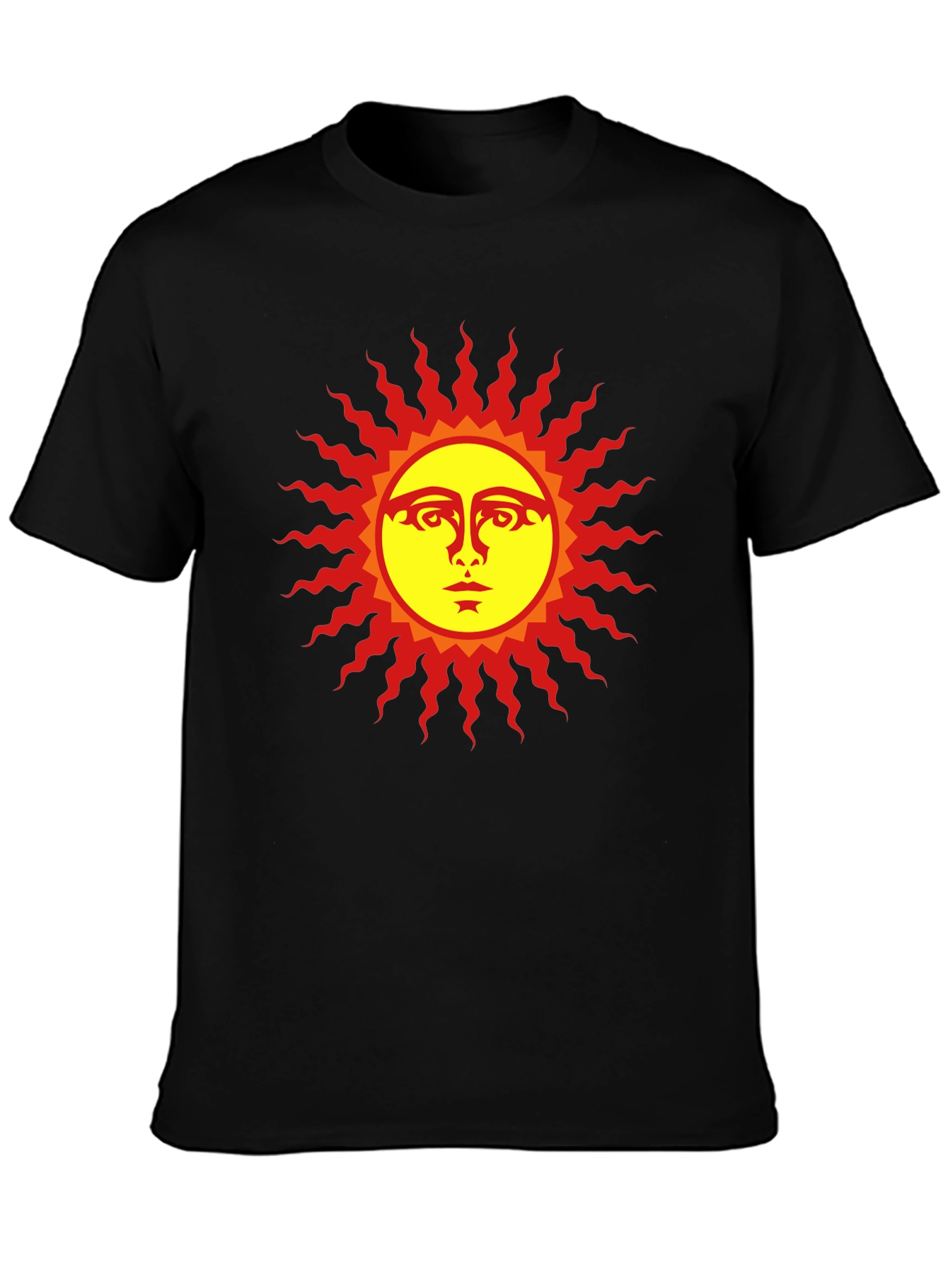 Sun Face Graphic Black T-Shirt