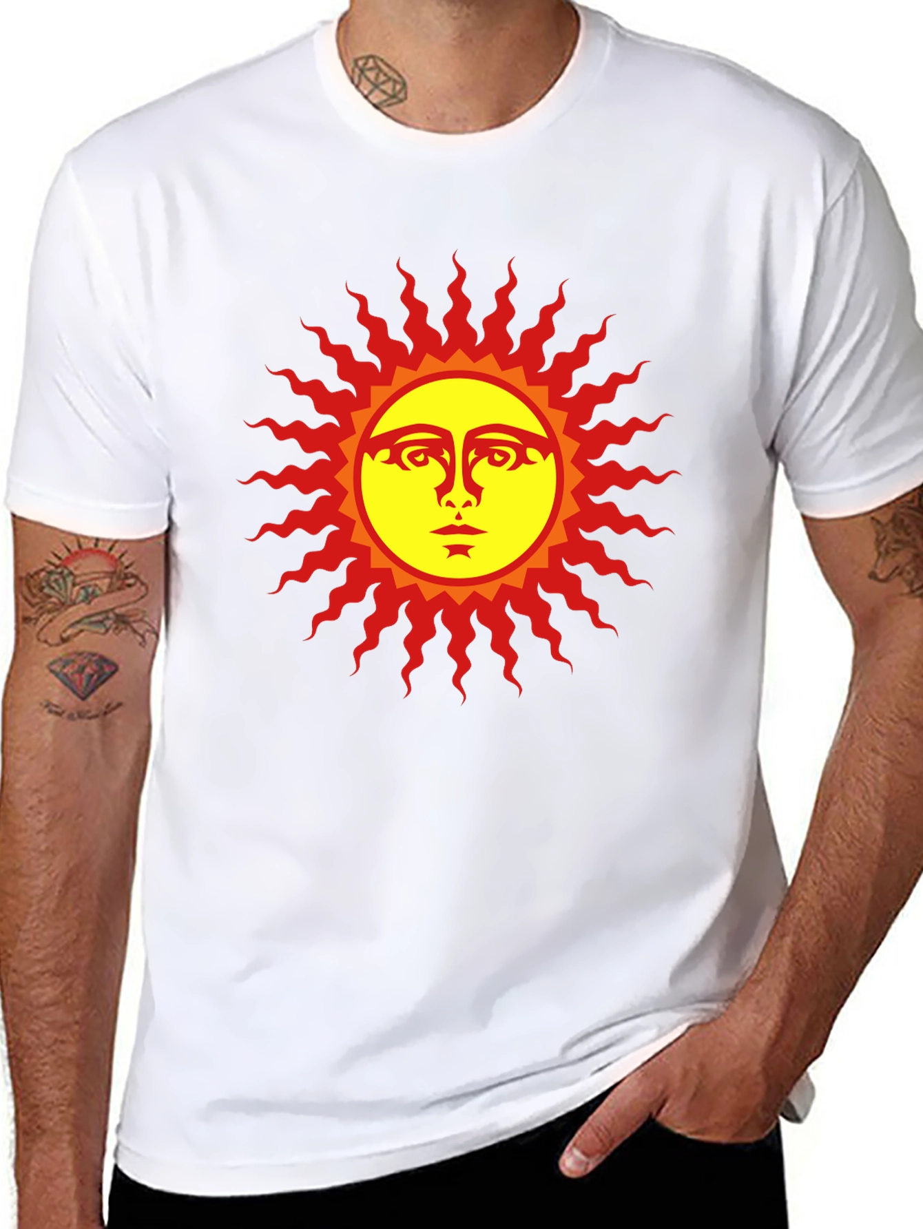 Sun Face Graphic Black T-Shirt