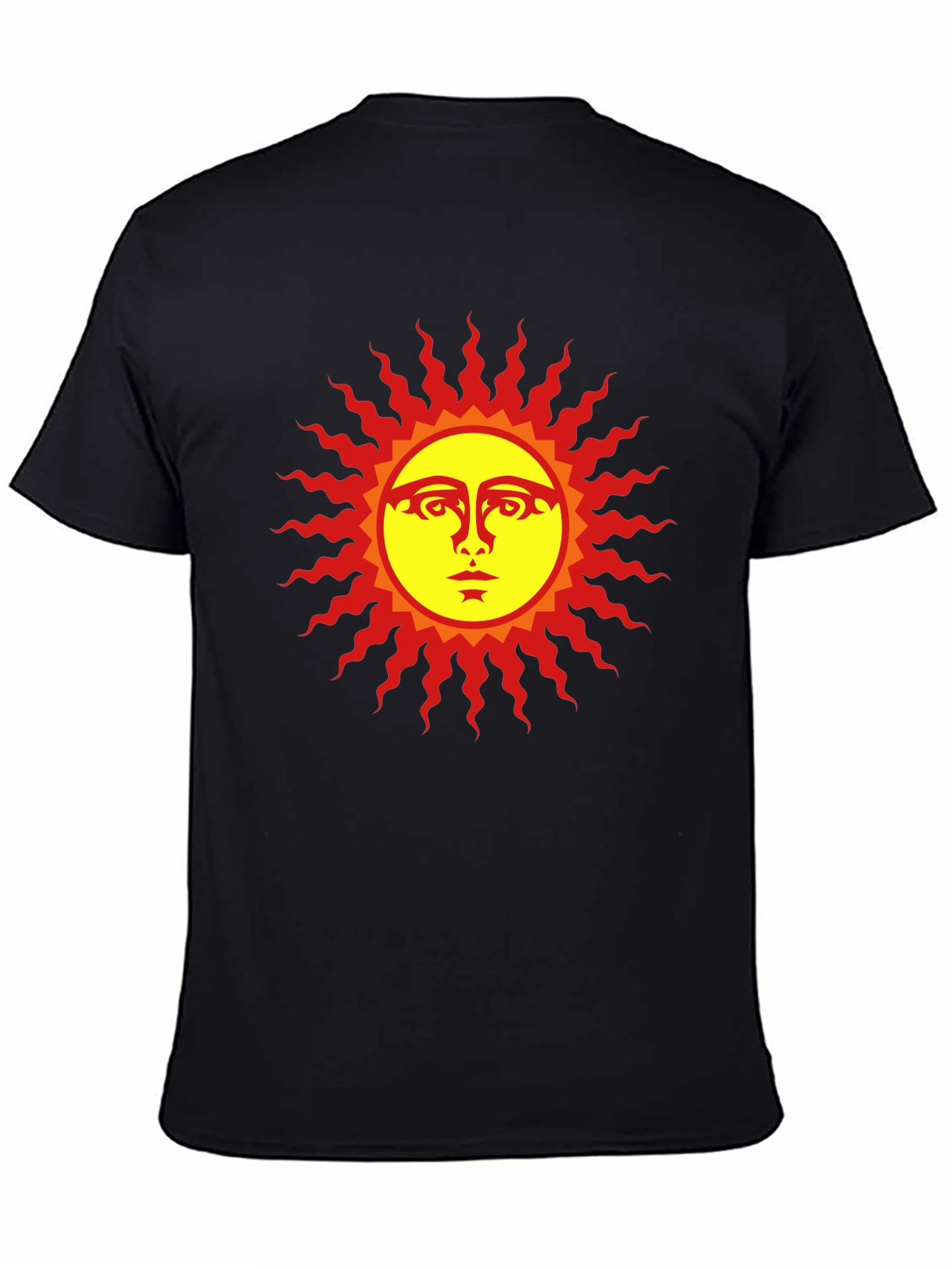 Sun Face Graphic Black T-Shirt