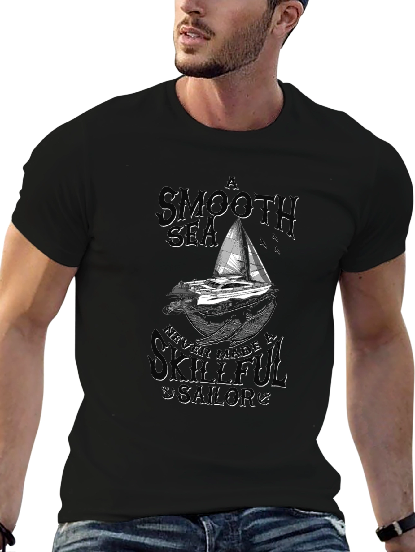 Smooth Sea Skillful Sailor Graphic T-Shirt