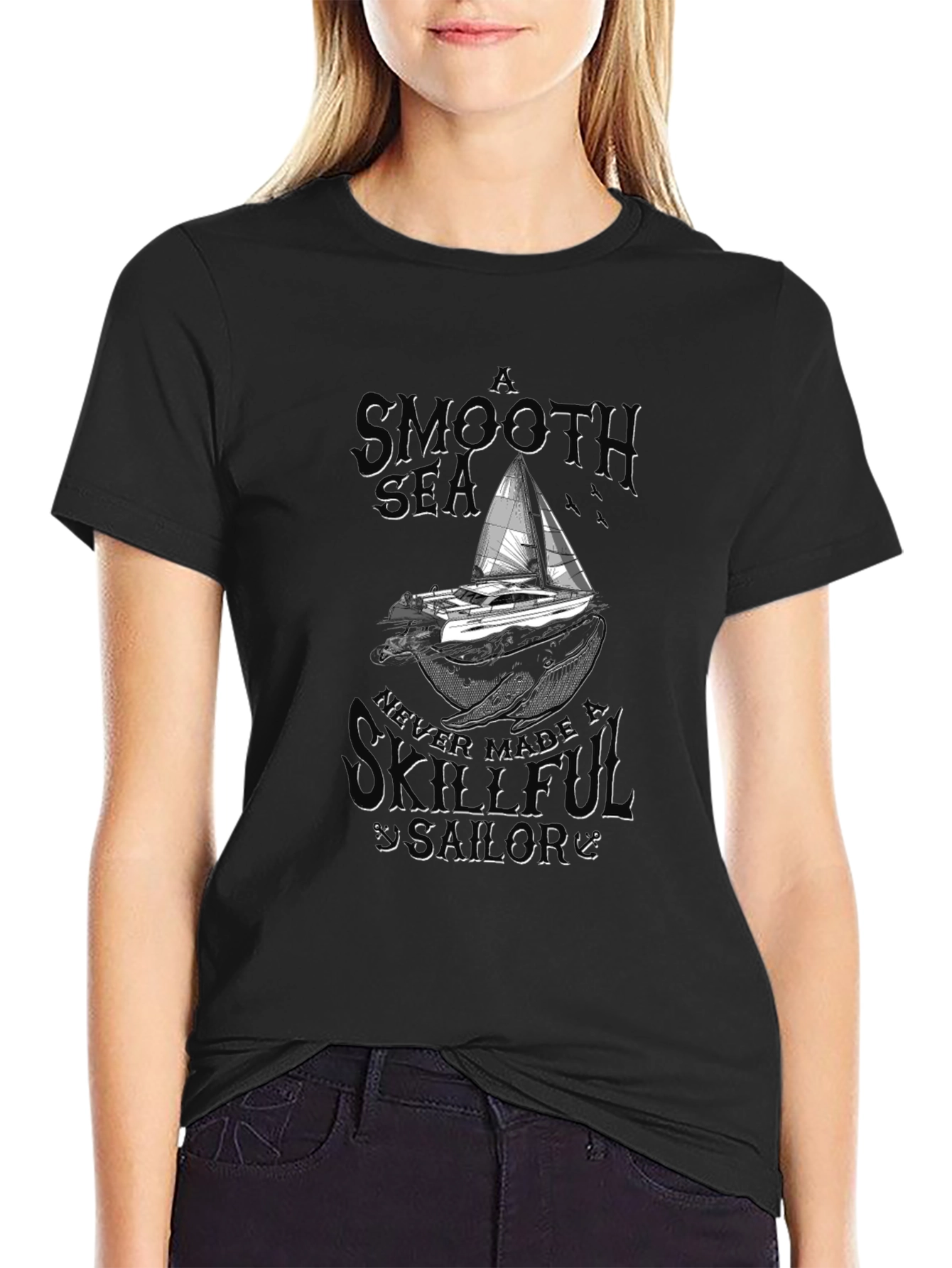 Smooth Sea Skillful Sailor Graphic T-Shirt