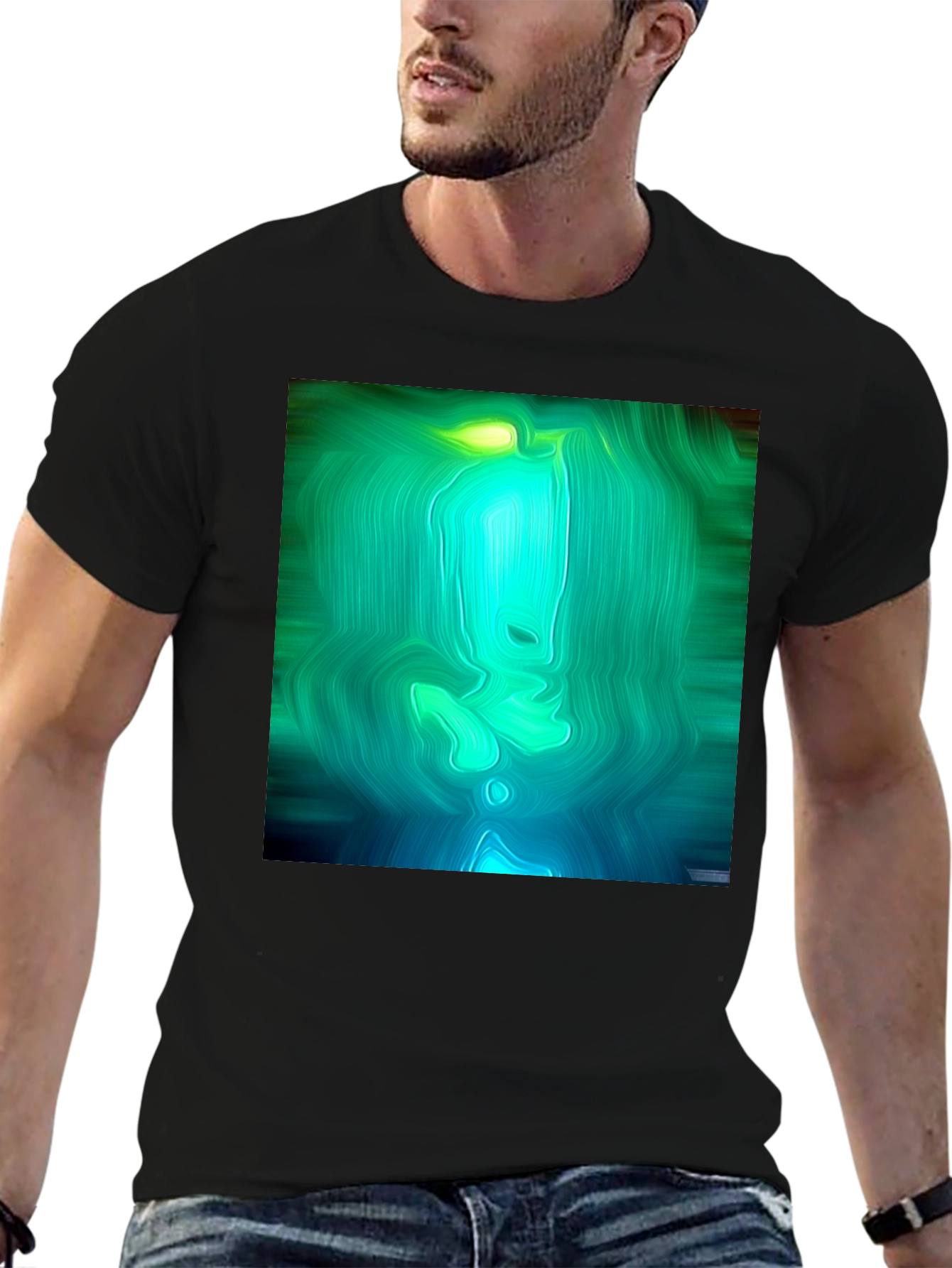 Abstract Green & Blue Graphic Tee
