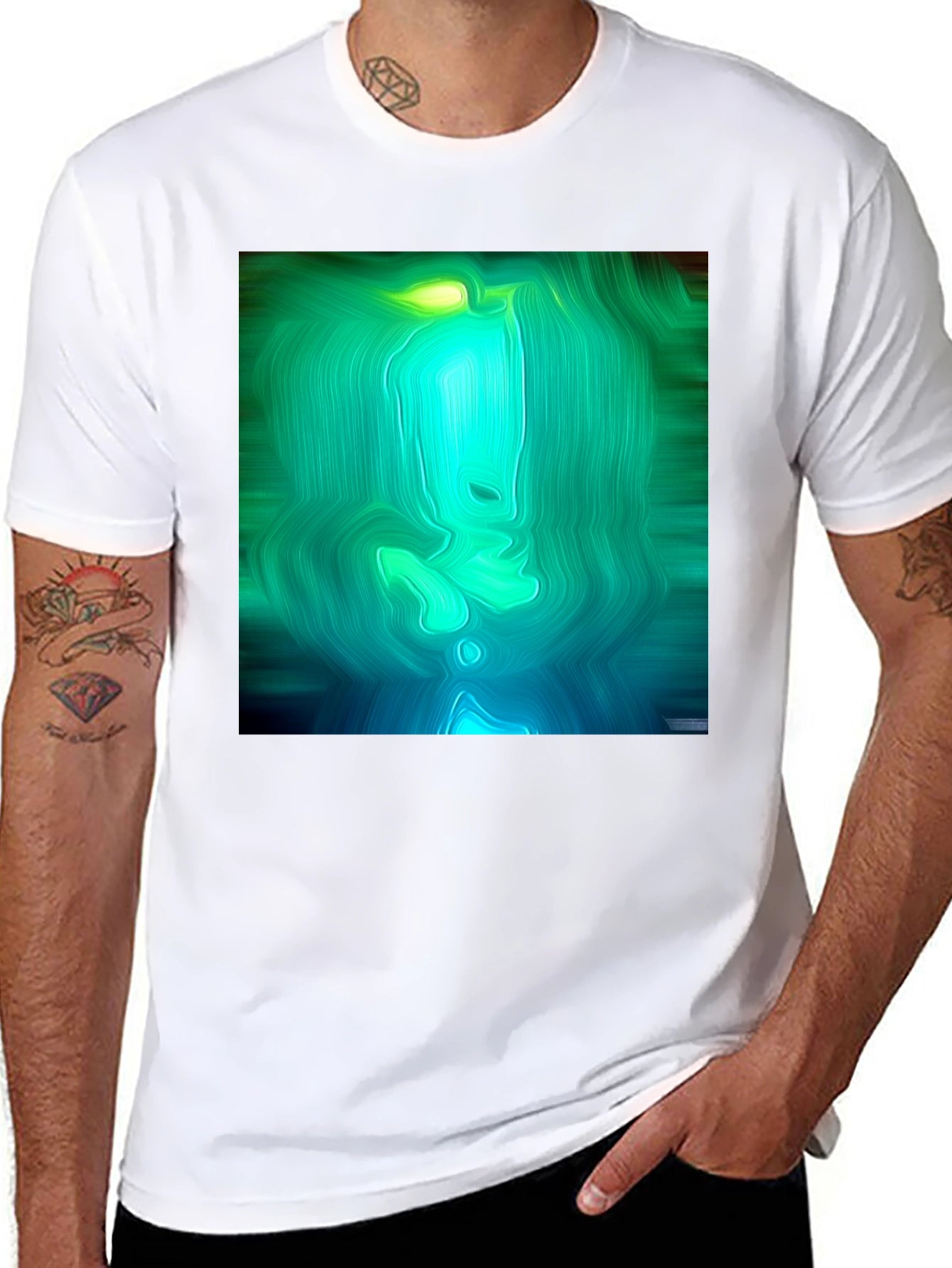Abstract Green & Blue Graphic Tee