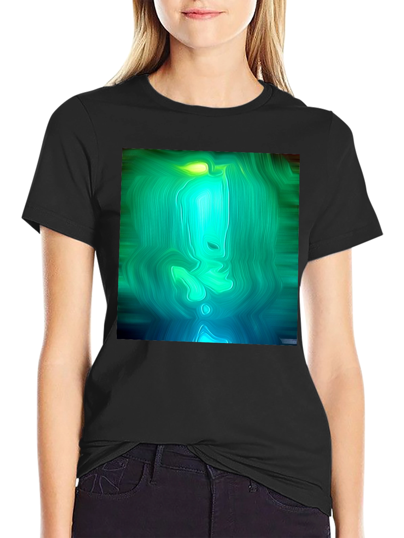Abstract Green & Blue Graphic Tee