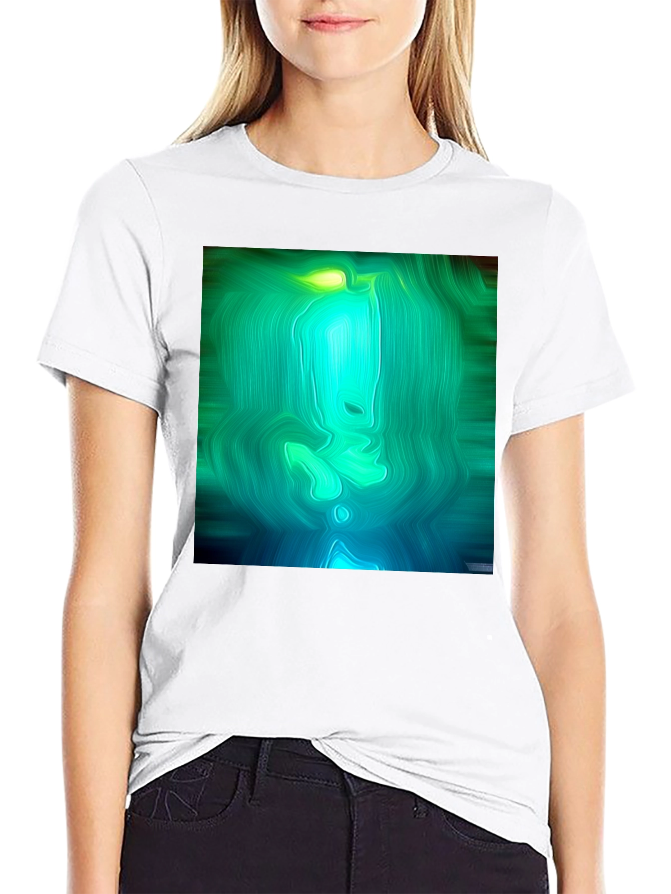 Abstract Green & Blue Graphic Tee