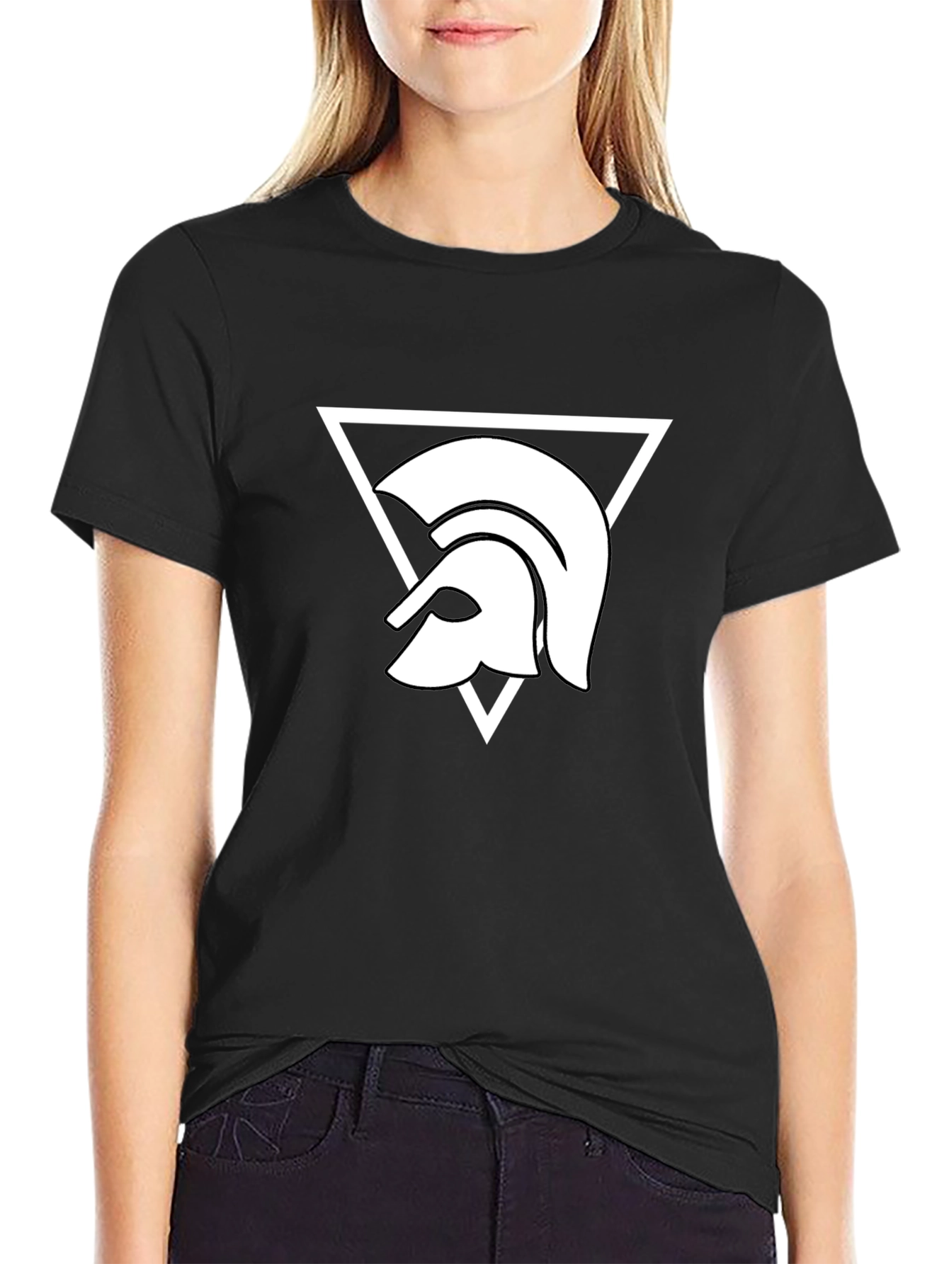 Spartan Helmet Graphic Tee - Bold Black Shirt