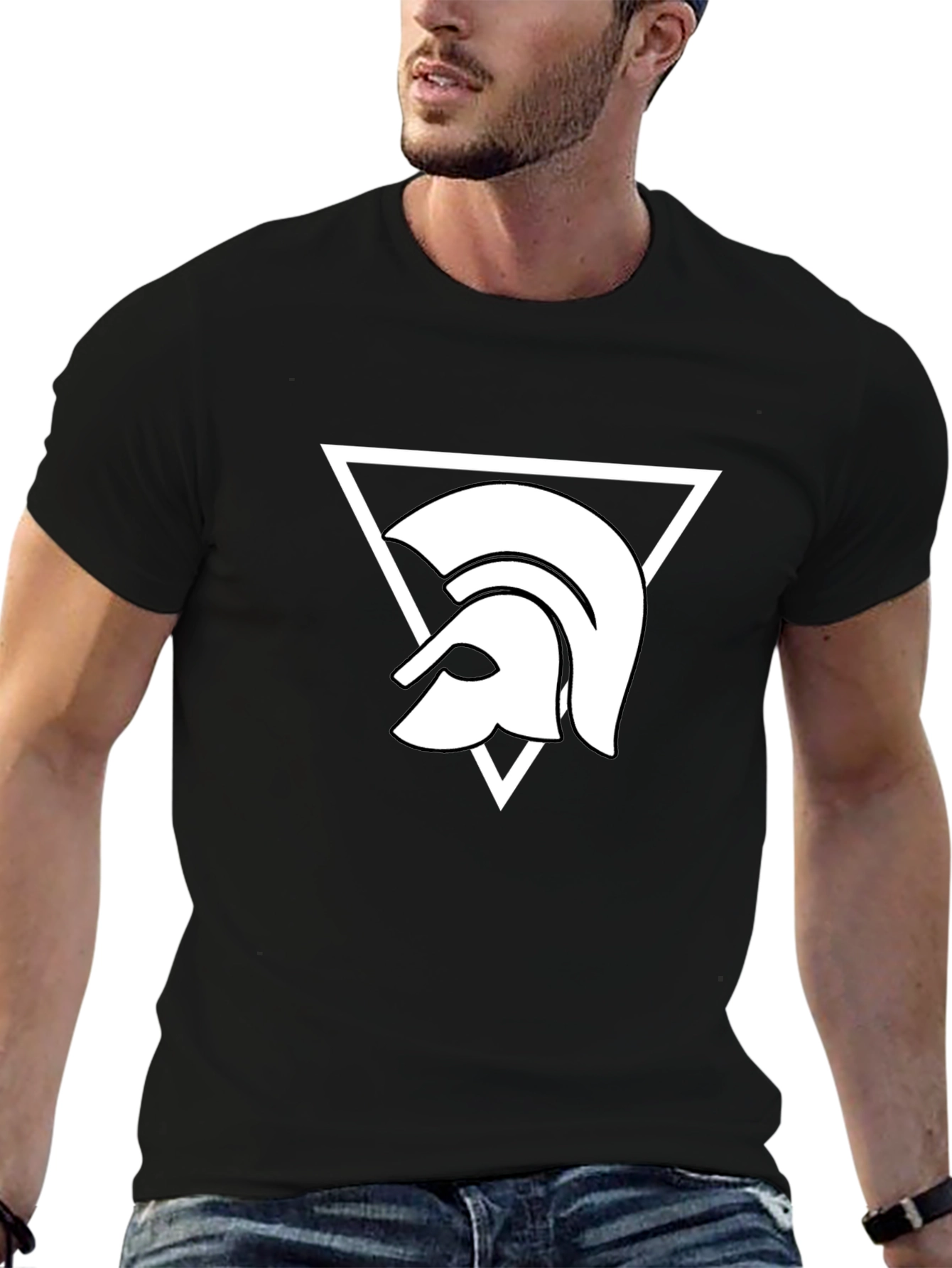 Spartan Helmet Graphic Tee - Bold Black Shirt