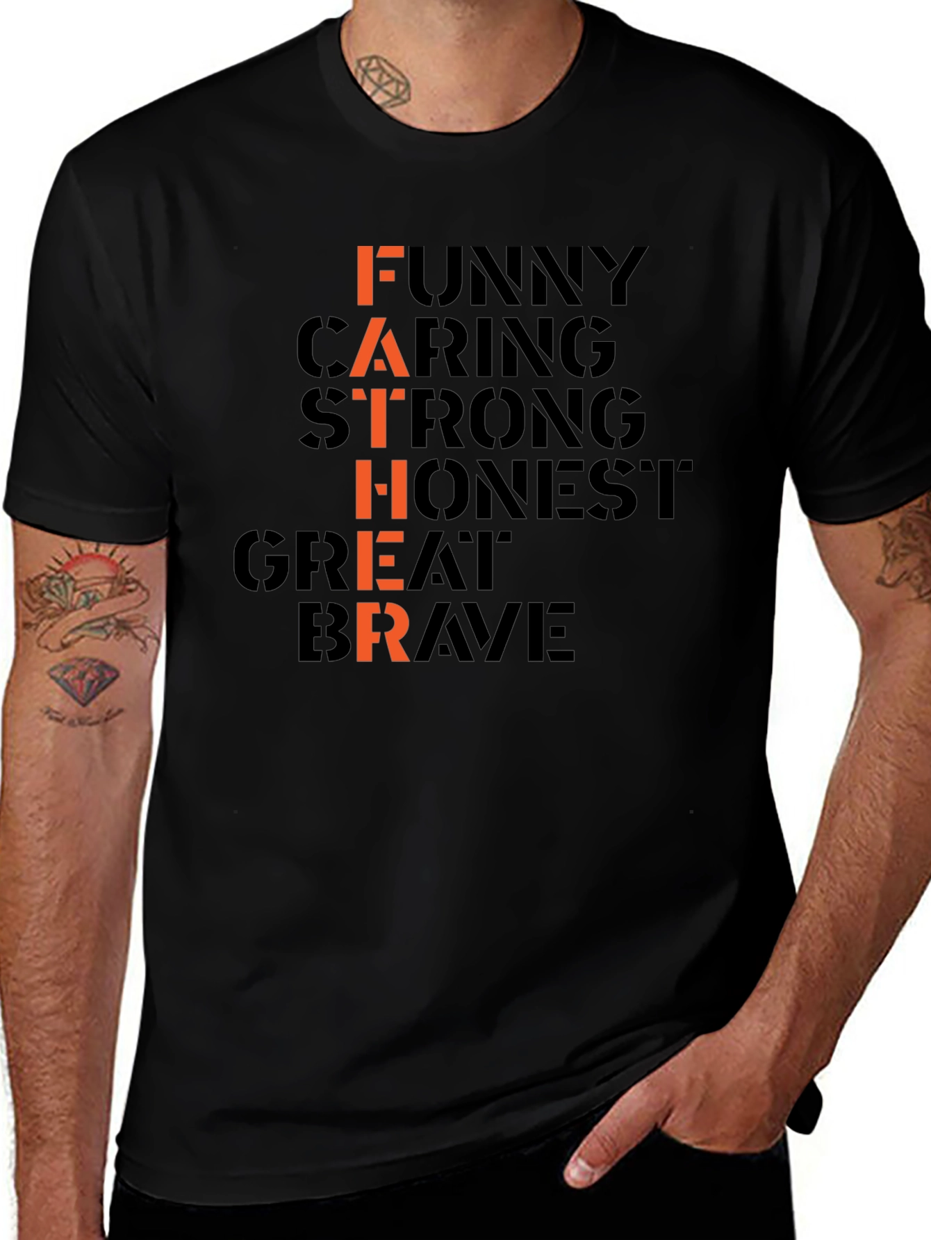 Father Funny Caring Strong Graphic T-Shirt
