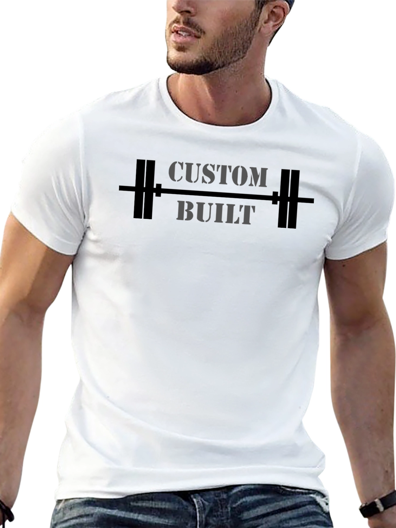 Custom Built Barbell Graphic T-Shirt