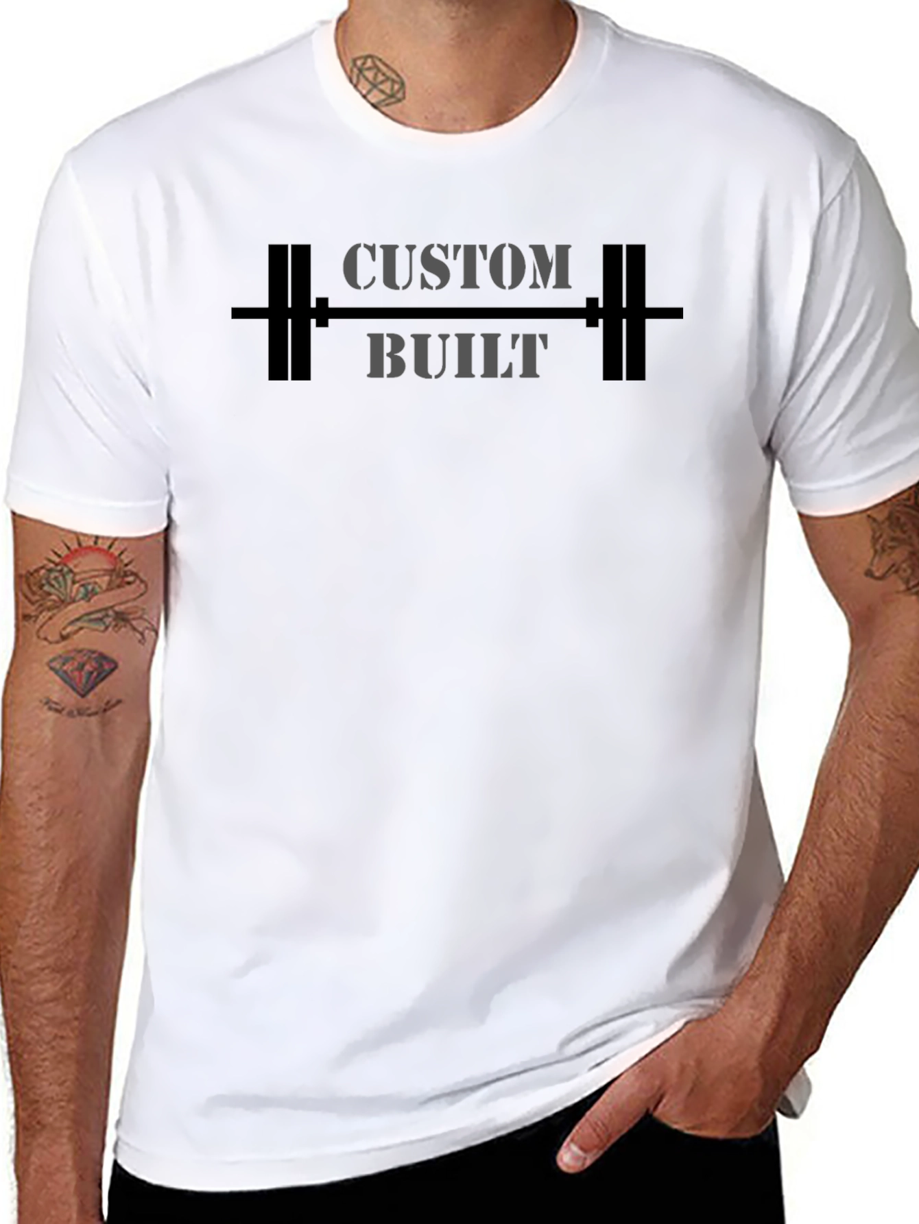 Custom Built Barbell Graphic T-Shirt
