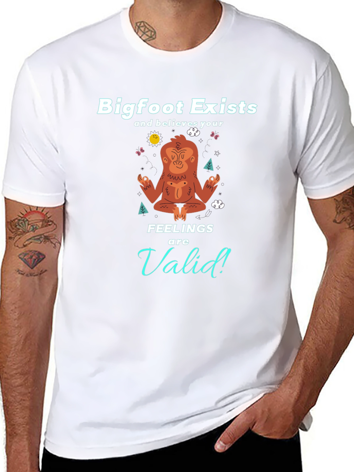 Bigfoot Exists Meditation T-Shirt