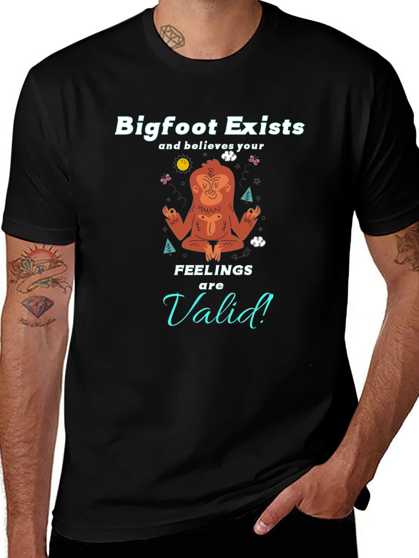 Bigfoot Exists Meditation T-Shirt