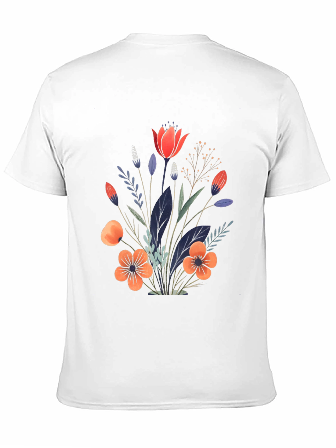 Floral Bouquet Graphic Print Black T-Shirt