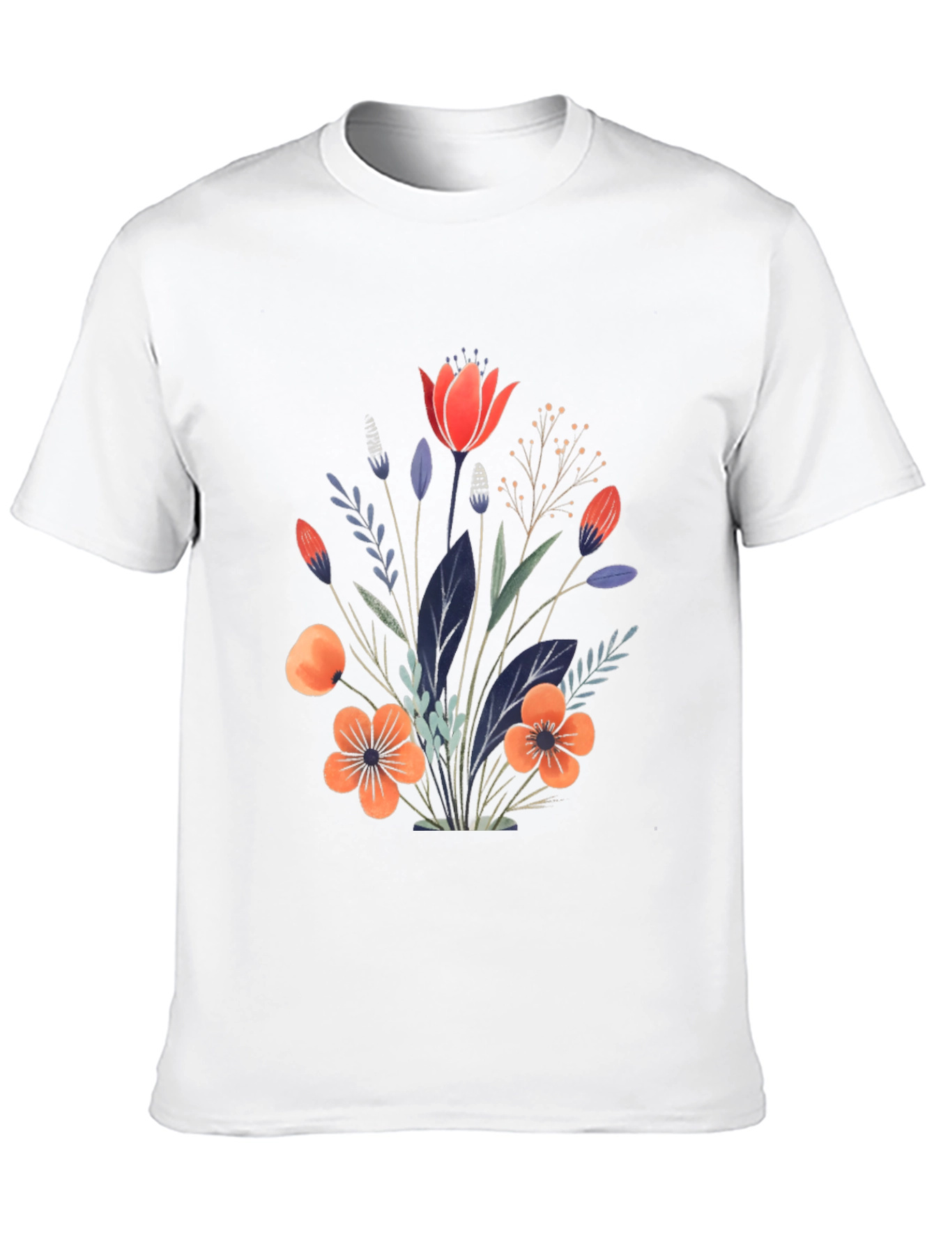 Floral Bouquet Graphic Print Black T-Shirt