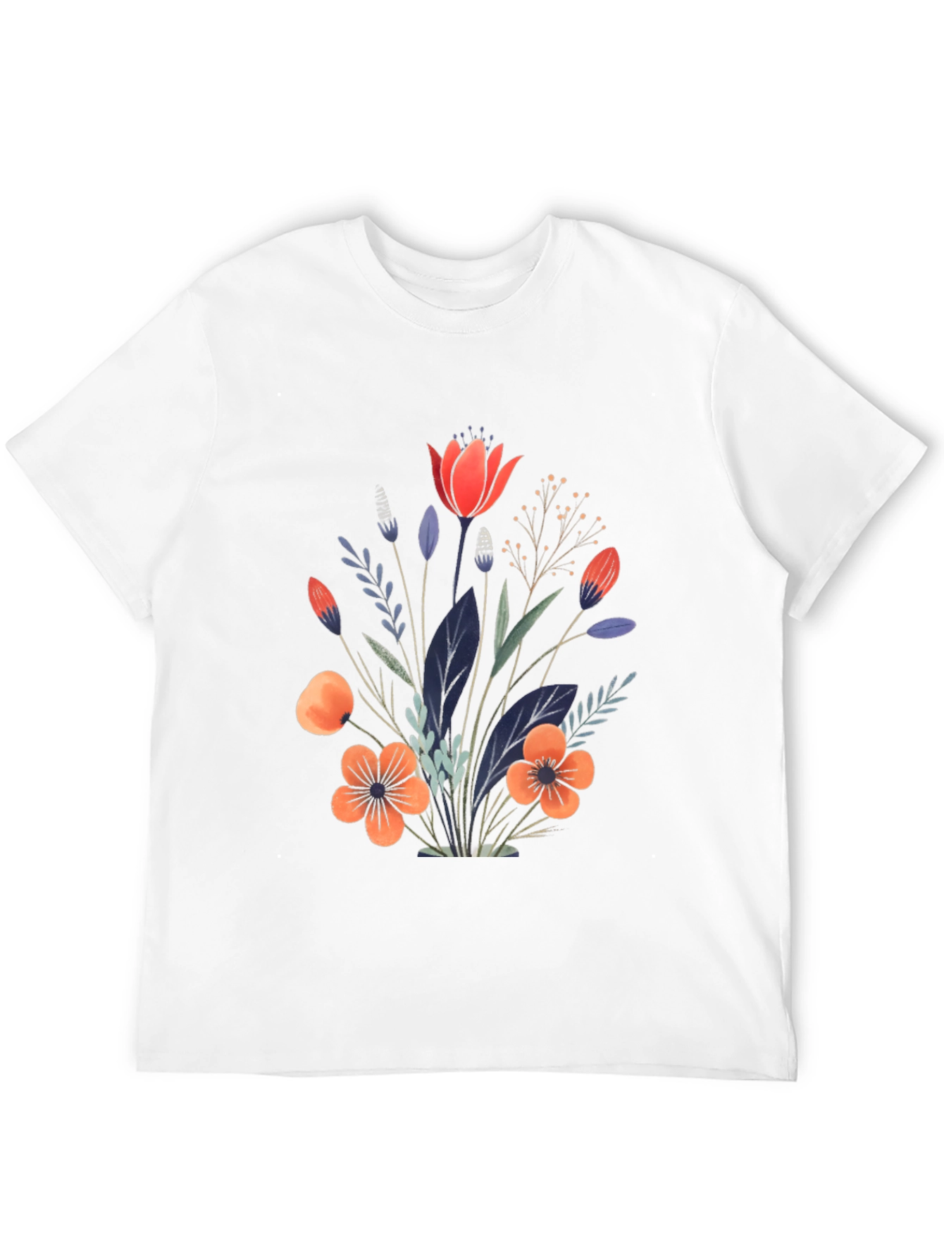 Floral Bouquet Graphic Print Black T-Shirt