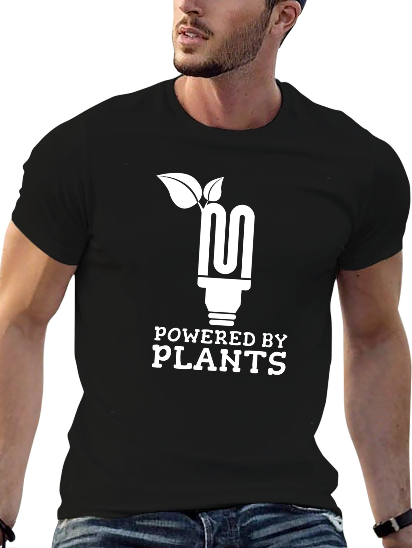 Powered by Plants Graphic Tee - Eco-Friendly T-Shirt
