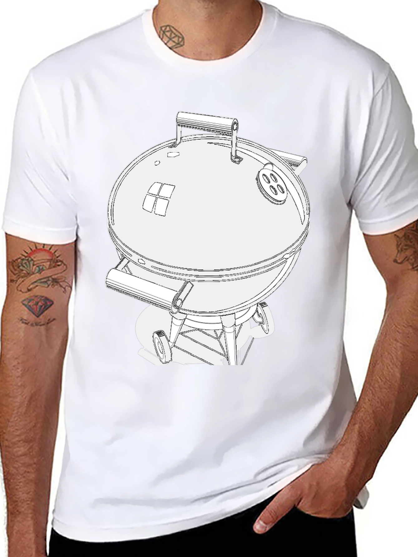 BBQ Grill Graphic Tee - Charcoal Smoker T-Shirt