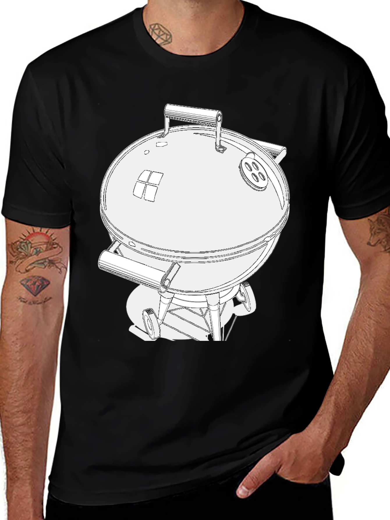 BBQ Grill Graphic Tee - Charcoal Smoker T-Shirt