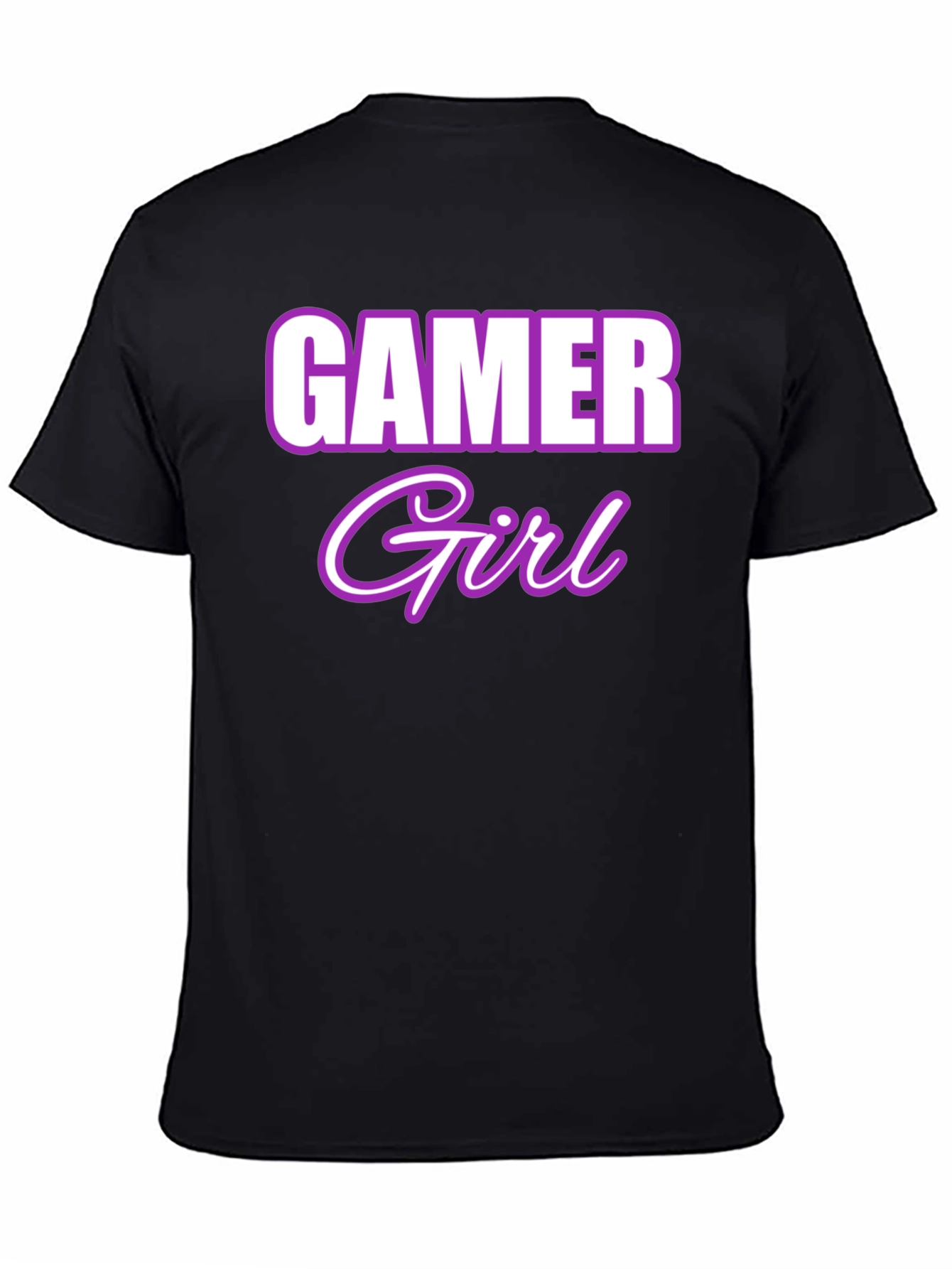 Gamer Girl Graphic Tee - Black Cotton Blend