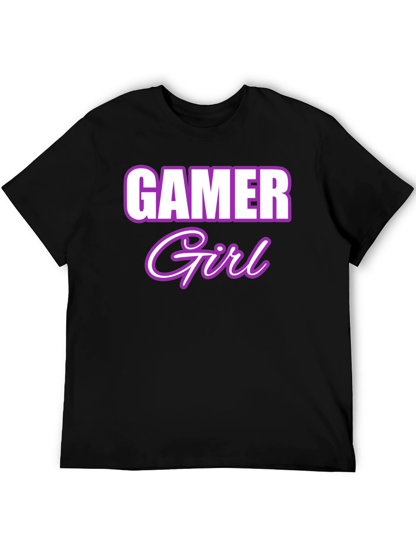 Gamer Girl Graphic Tee - Black Cotton Blend
