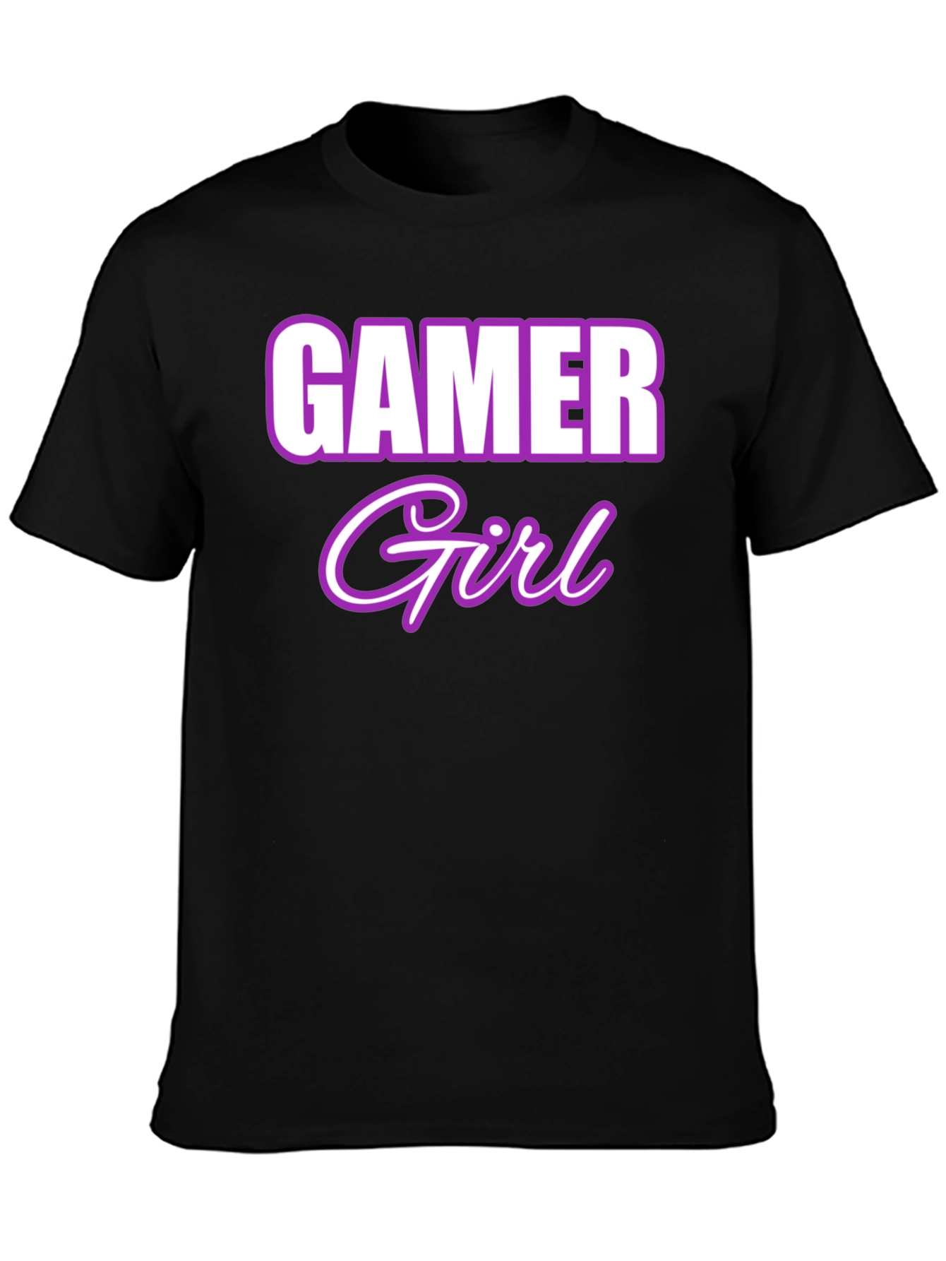 Gamer Girl Graphic Tee - Black Cotton Blend